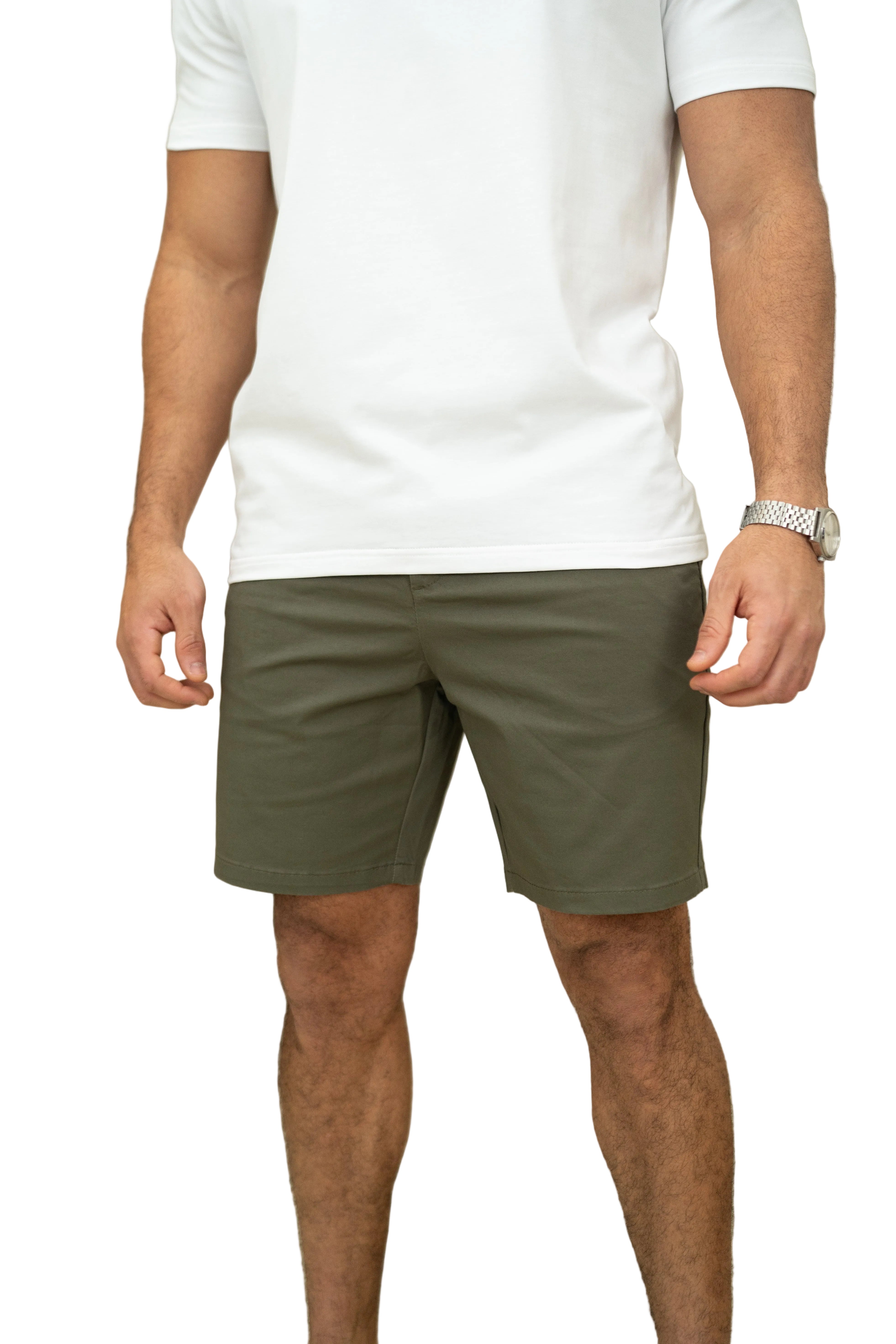CAPO Chino Side Adjuster Olive Shorts