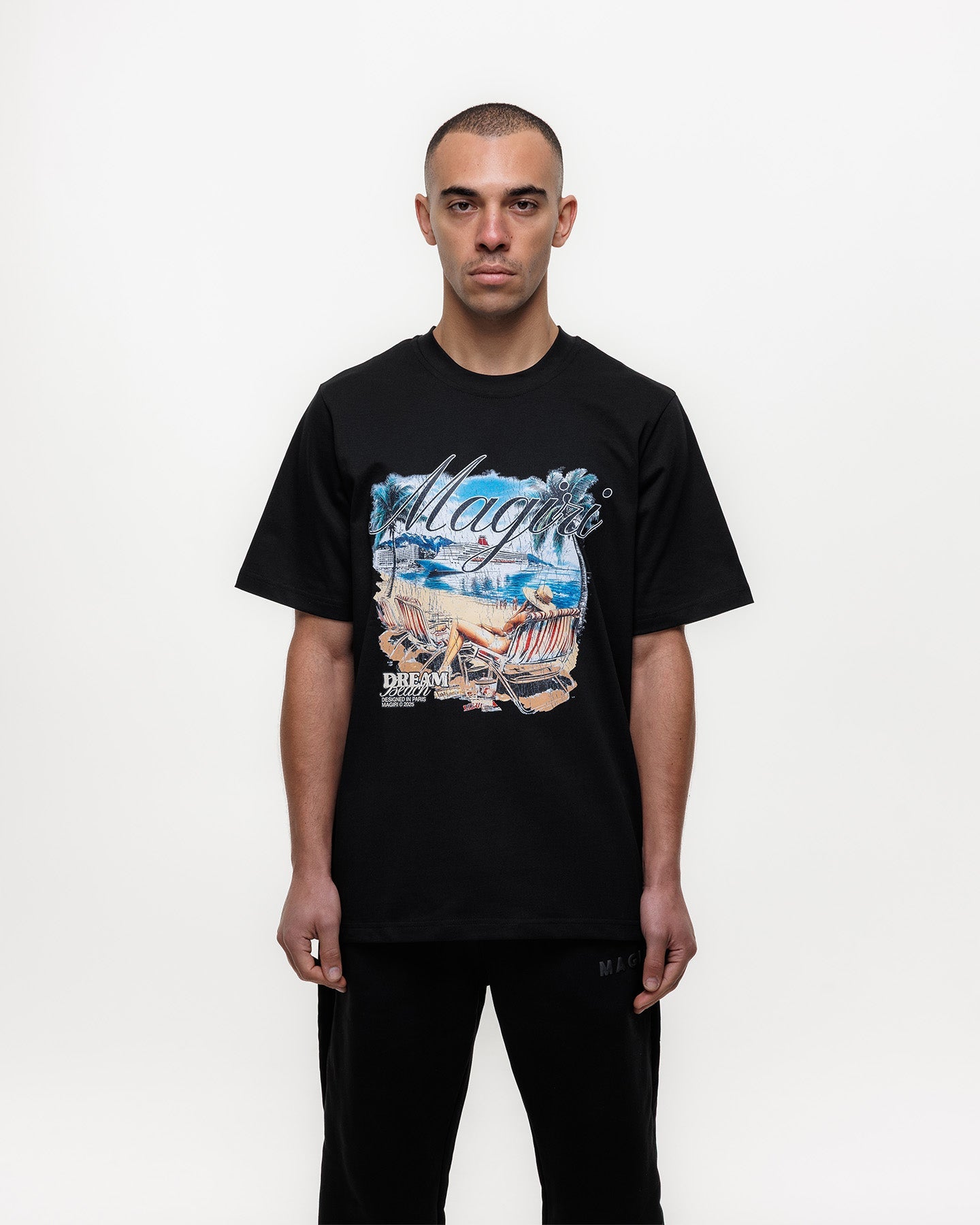 MAGIRI Dream Beach Printed Black T-Shirt