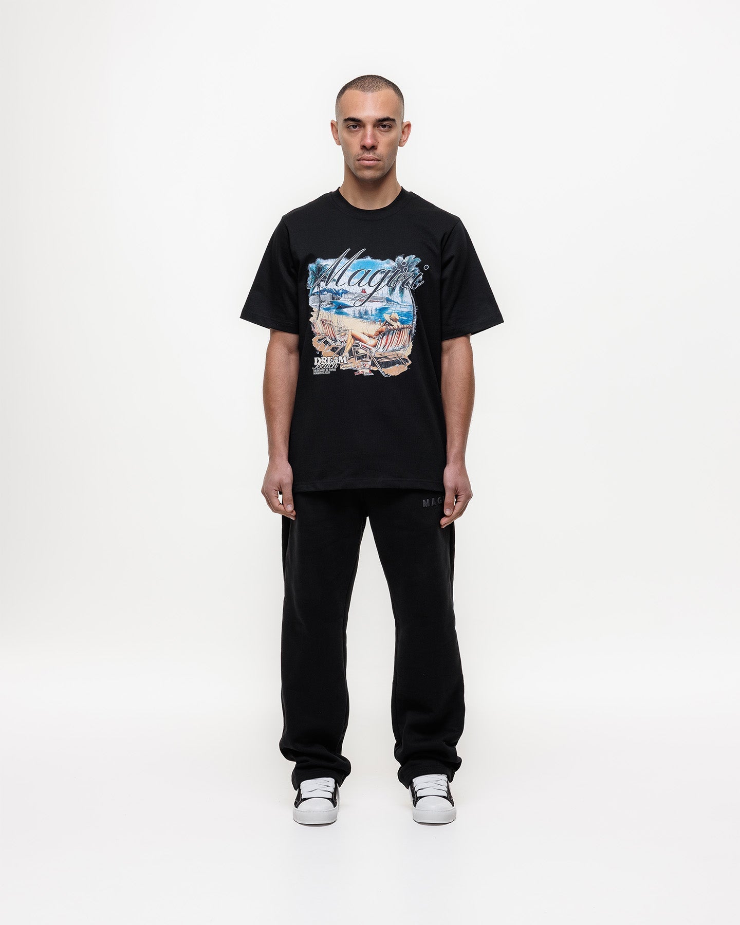 MAGIRI Dream Beach Printed Black T-Shirt