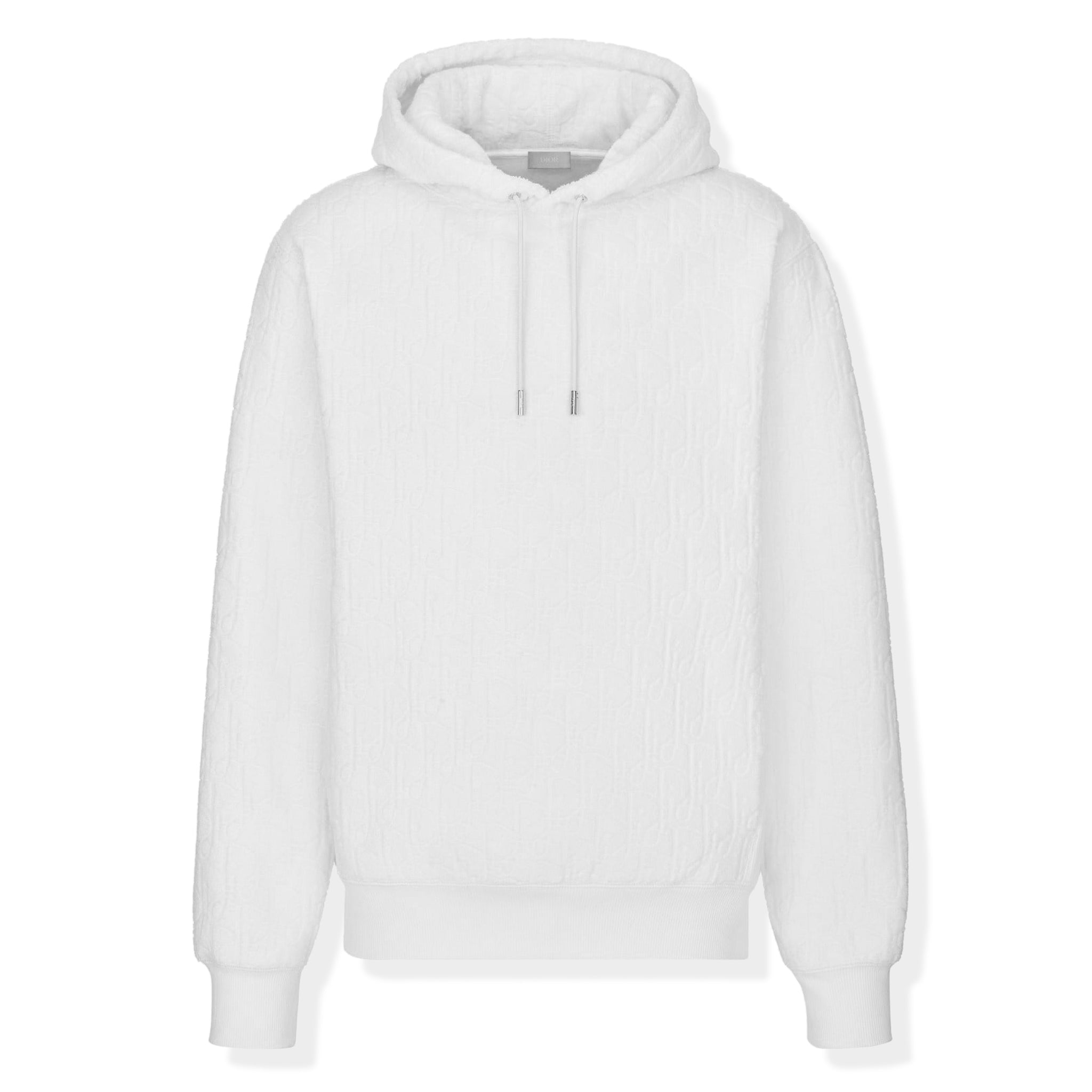 Image of Dior Oblique Towelling Terry White Hoodie