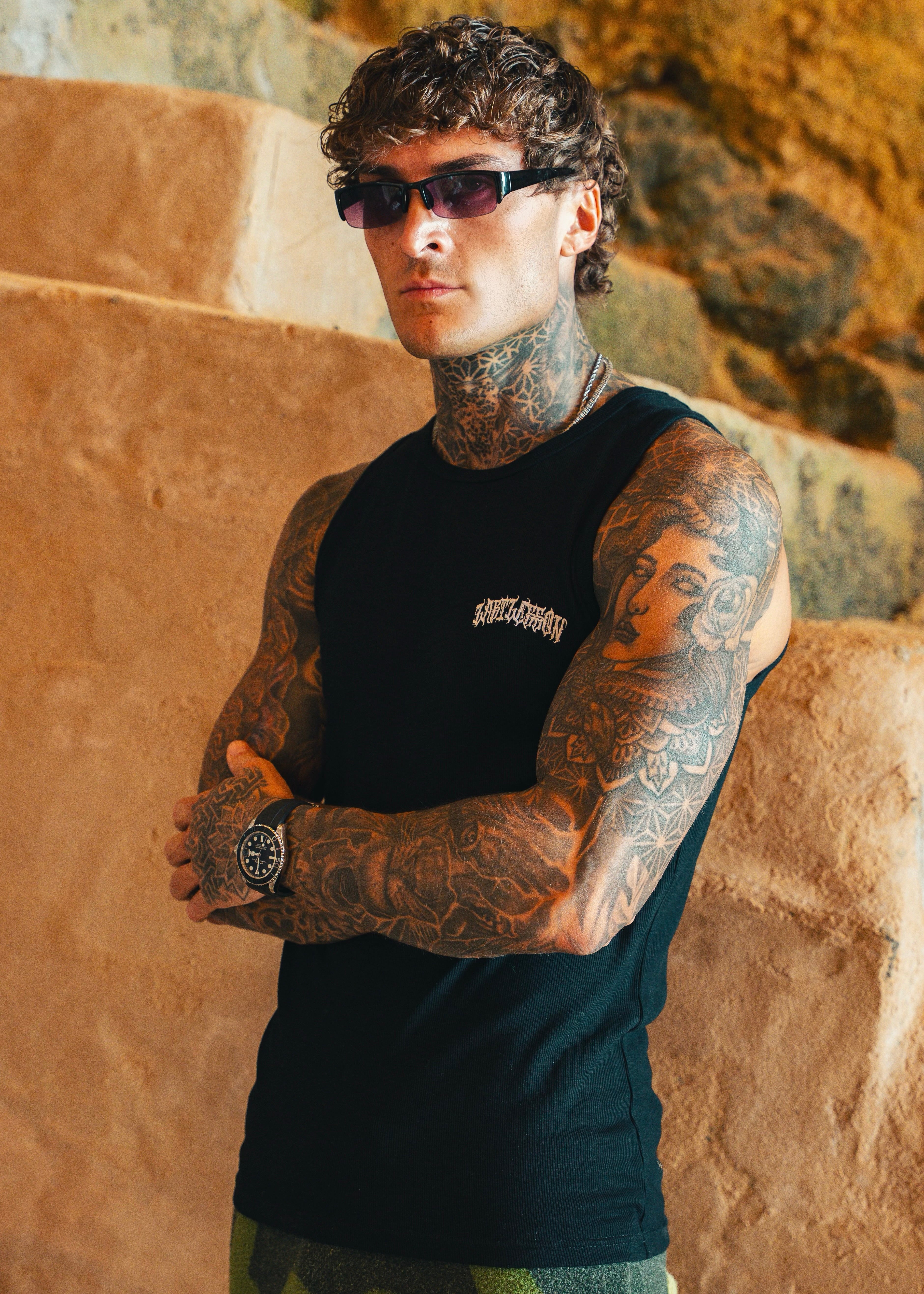 Last Lesson Ribbed Black Vest