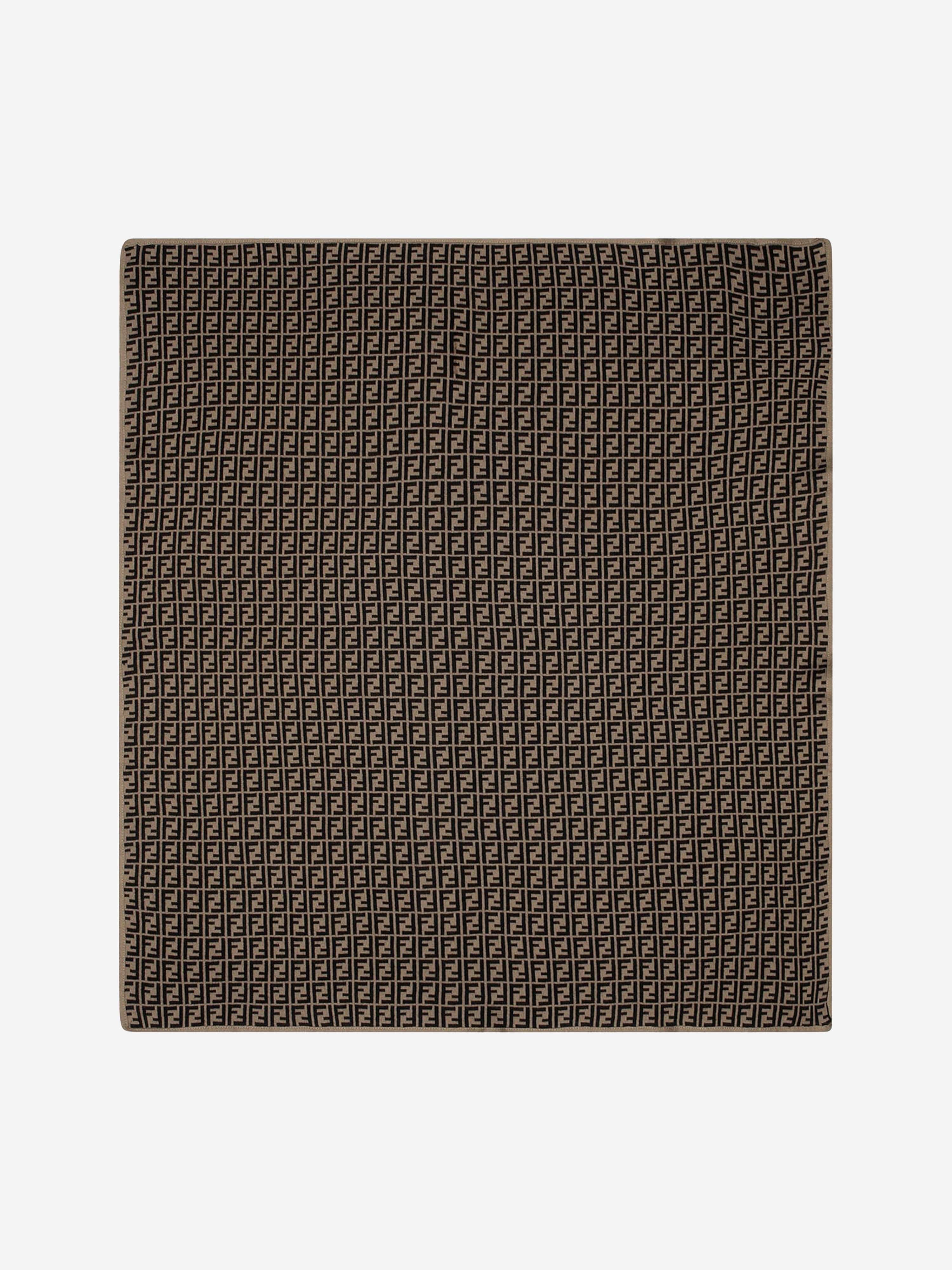 Fendi Cotton and Cashmere Baby Brown Blanket