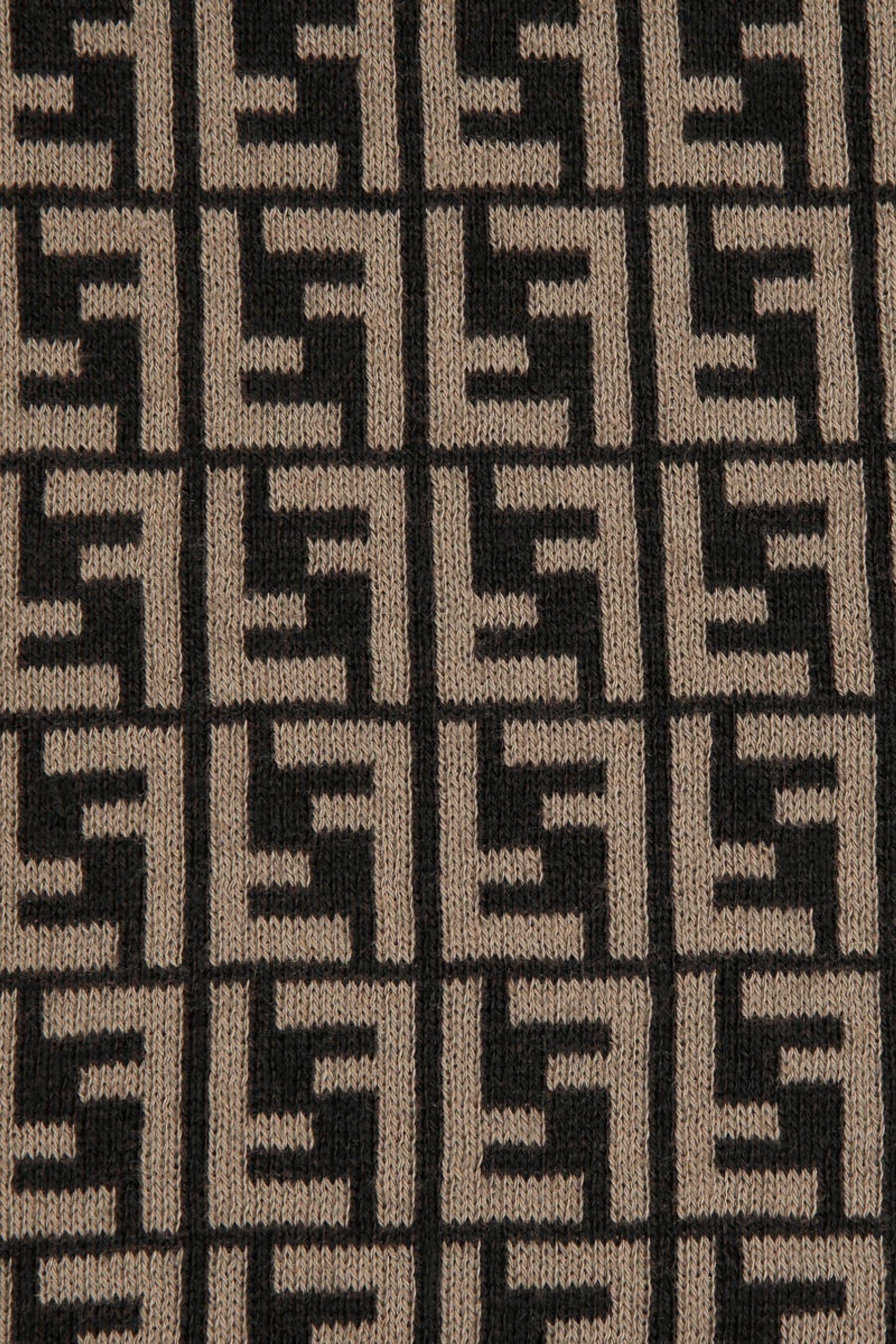 Fendi Cotton and Cashmere Baby Brown Blanket