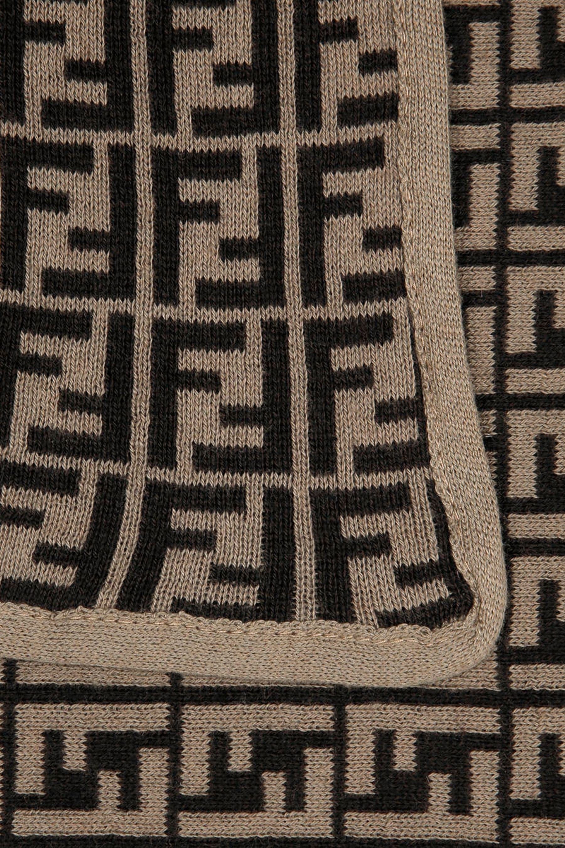 Fendi Cotton and Cashmere Baby Brown Blanket