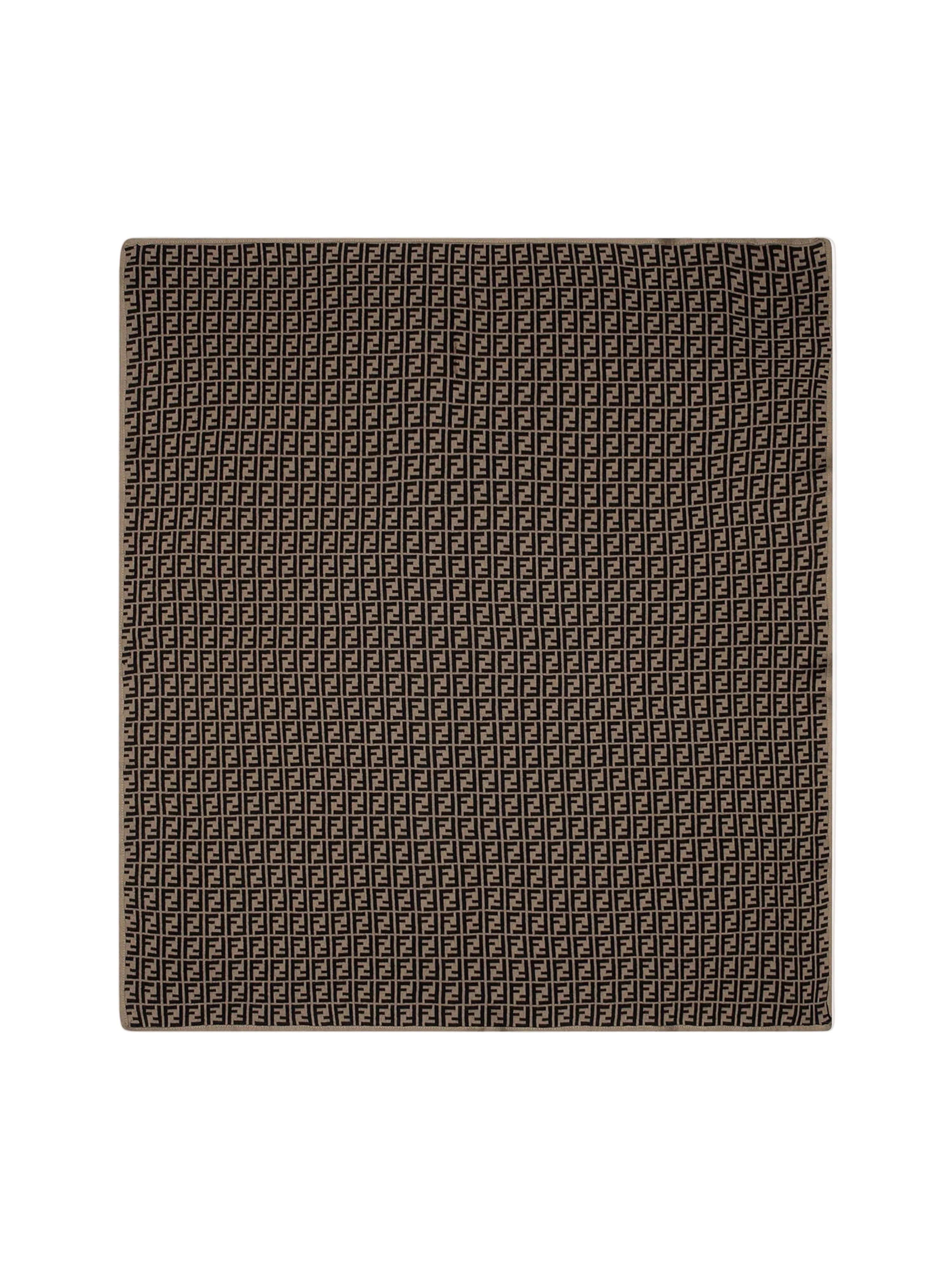 Fendi Cotton and Cashmere Baby Brown Blanket