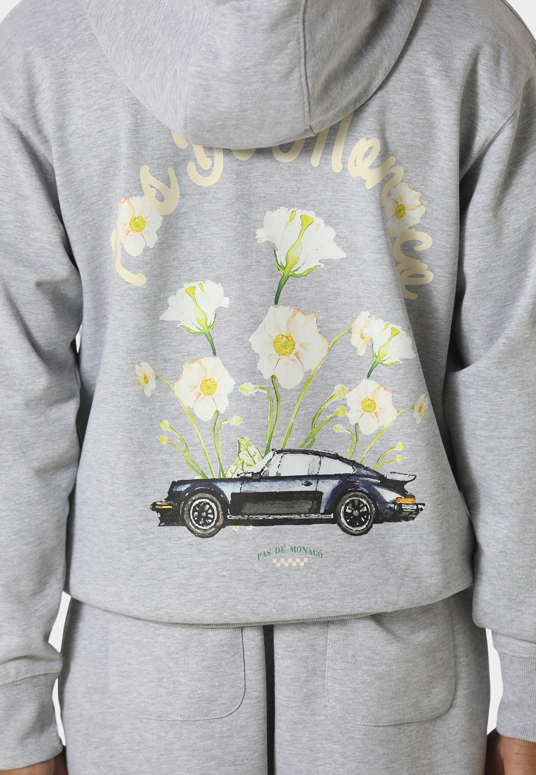 Pas De Monaco Fleur De Route Marl Grey Hoodie