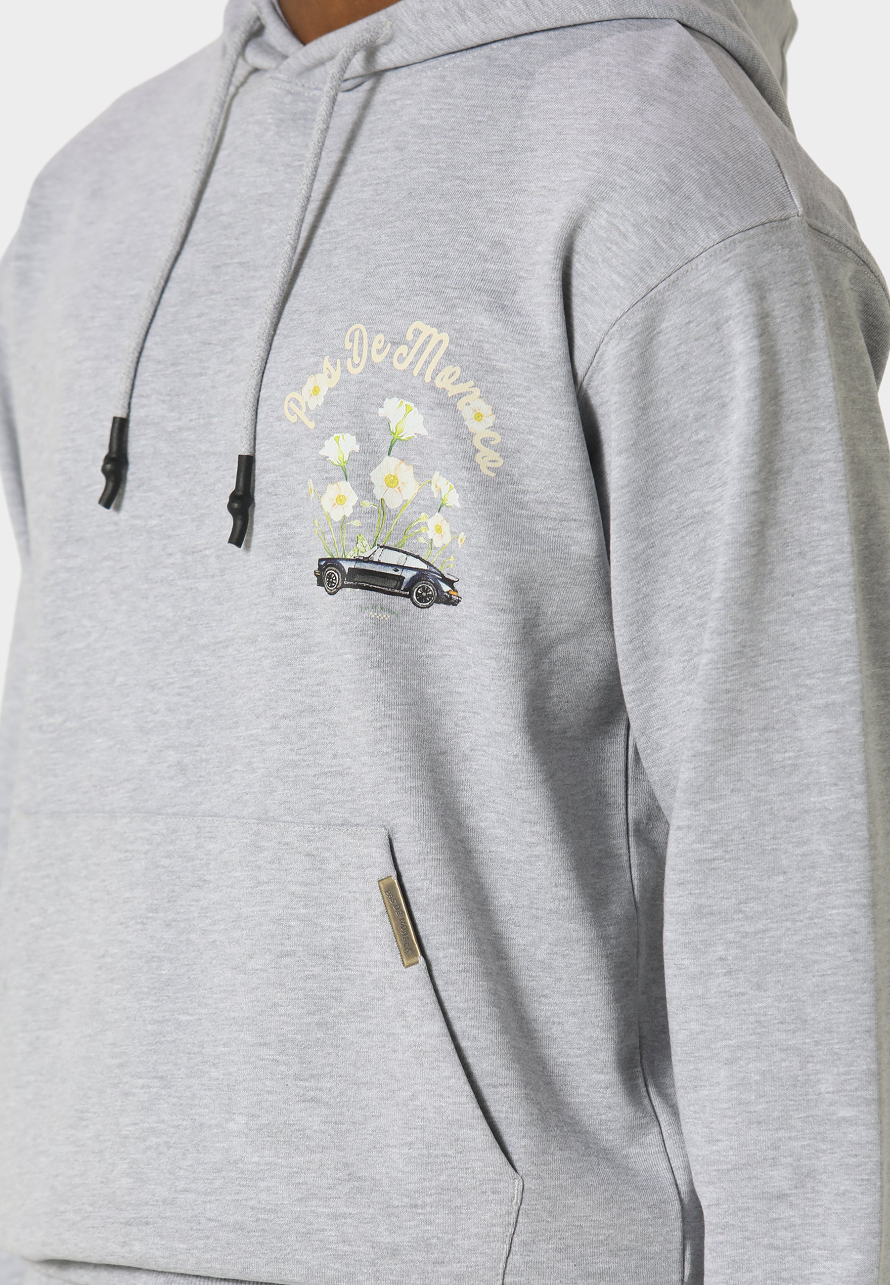 Pas De Monaco Fleur De Route Marl Grey Hoodie