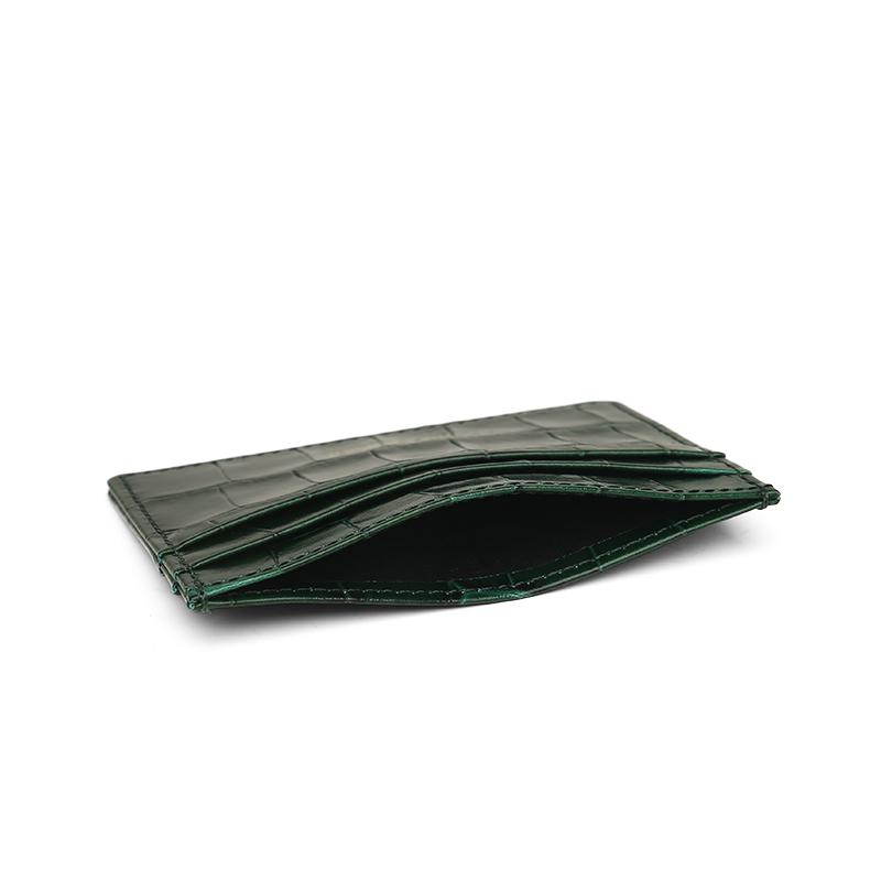 MM London Slim Crocodile Green Card Holder