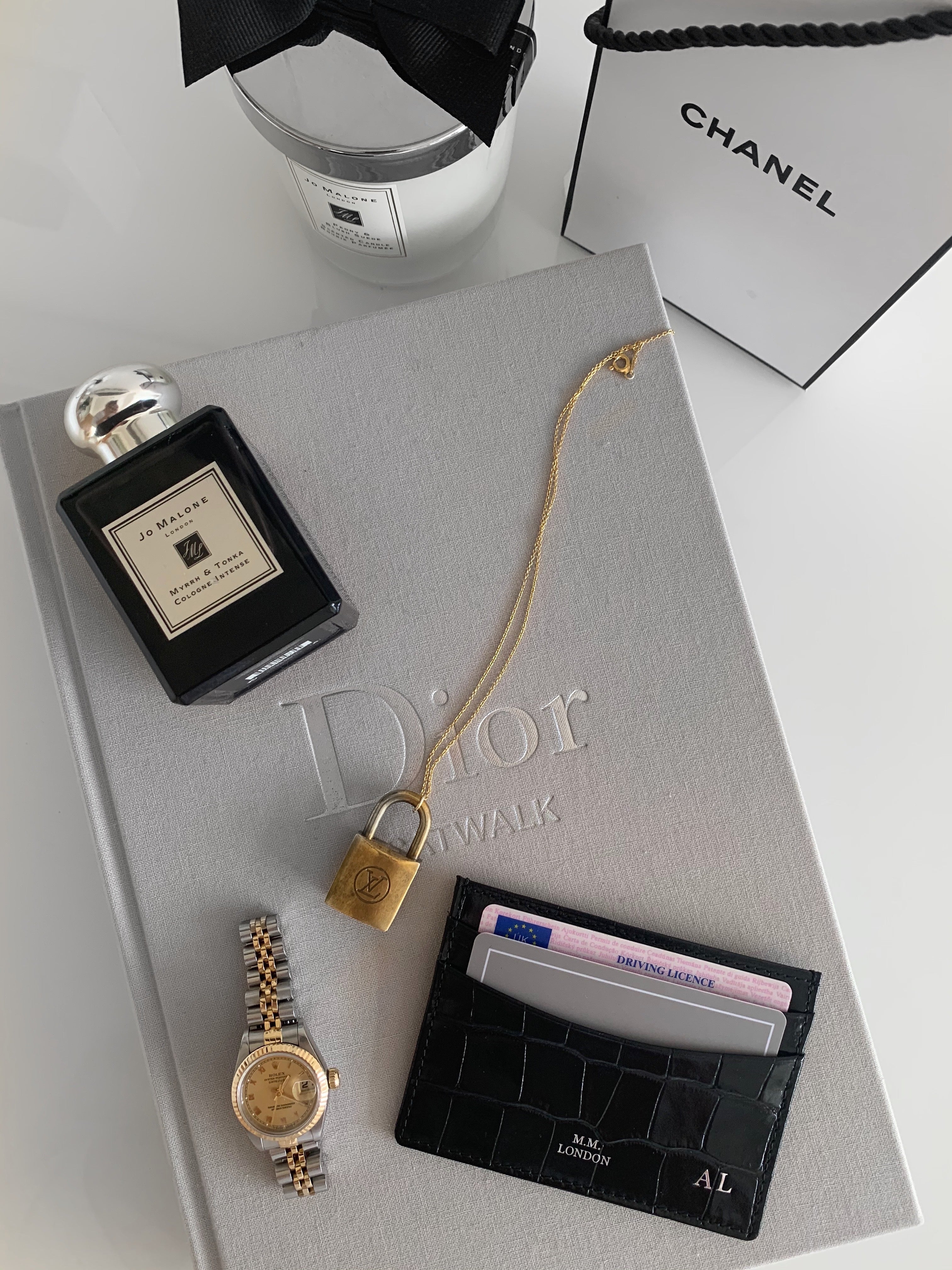 MM London Slim Crocodile Black Card Holder