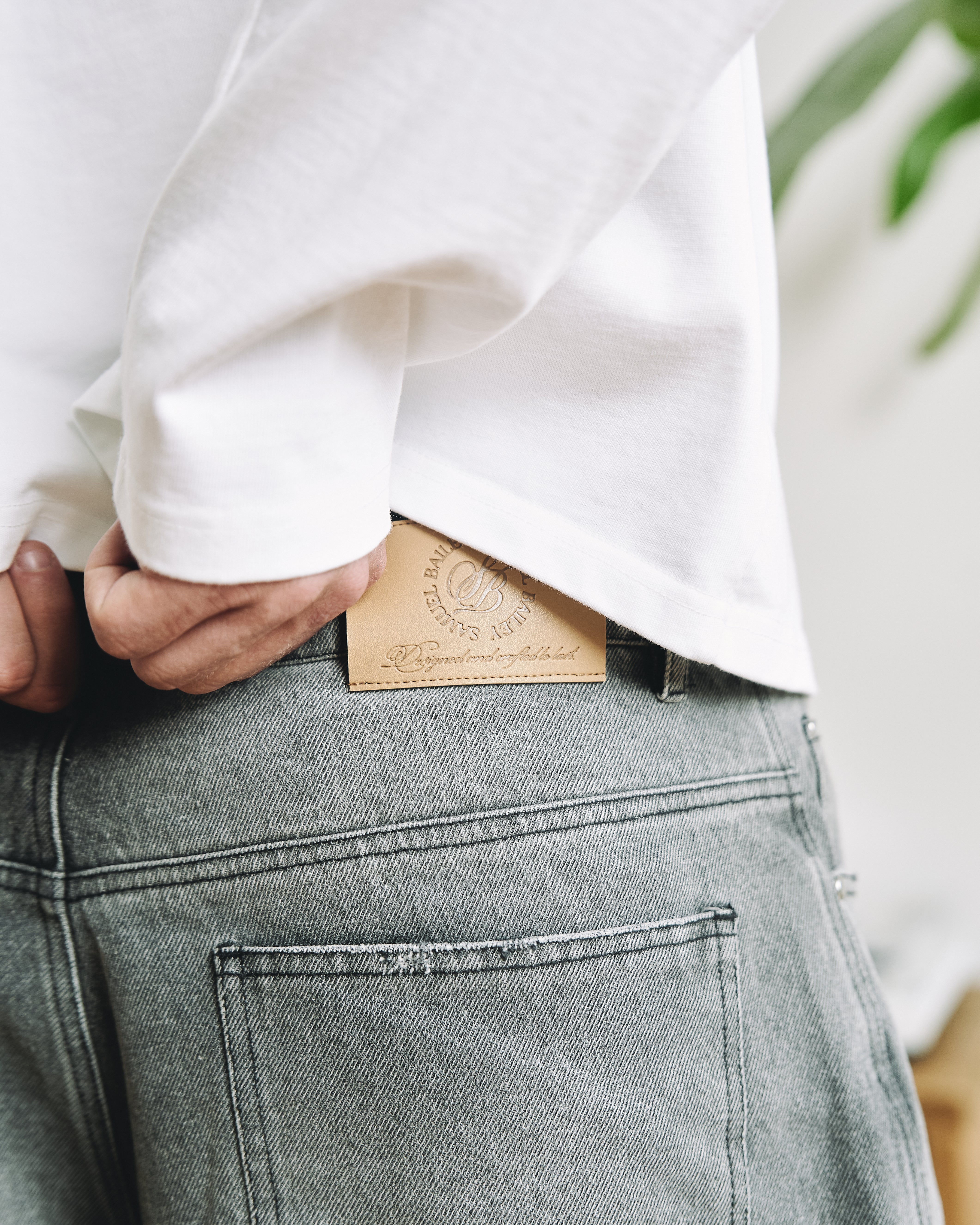 Samuel Bailey Washed Denim Graphite Shorts