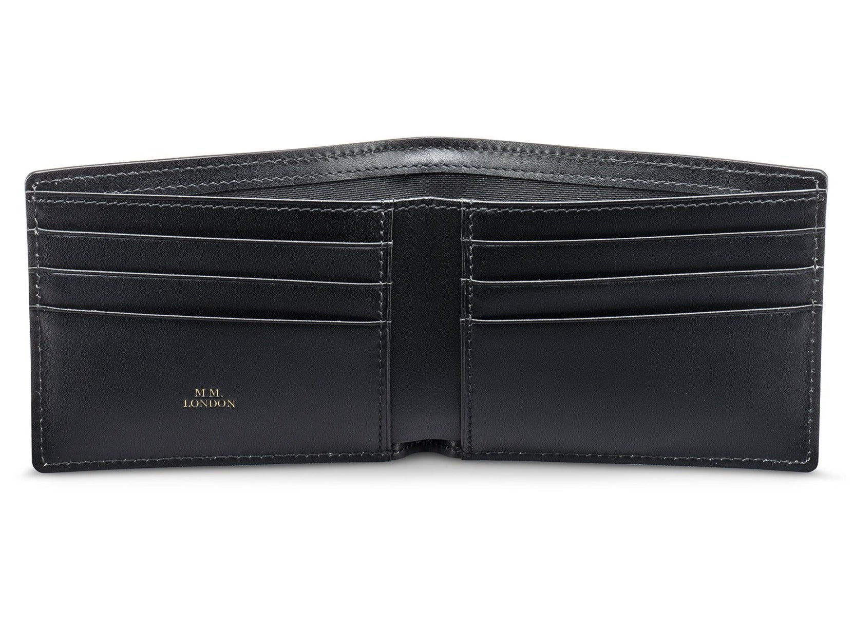MM London Classic Crocodile Black Billfold Wallet