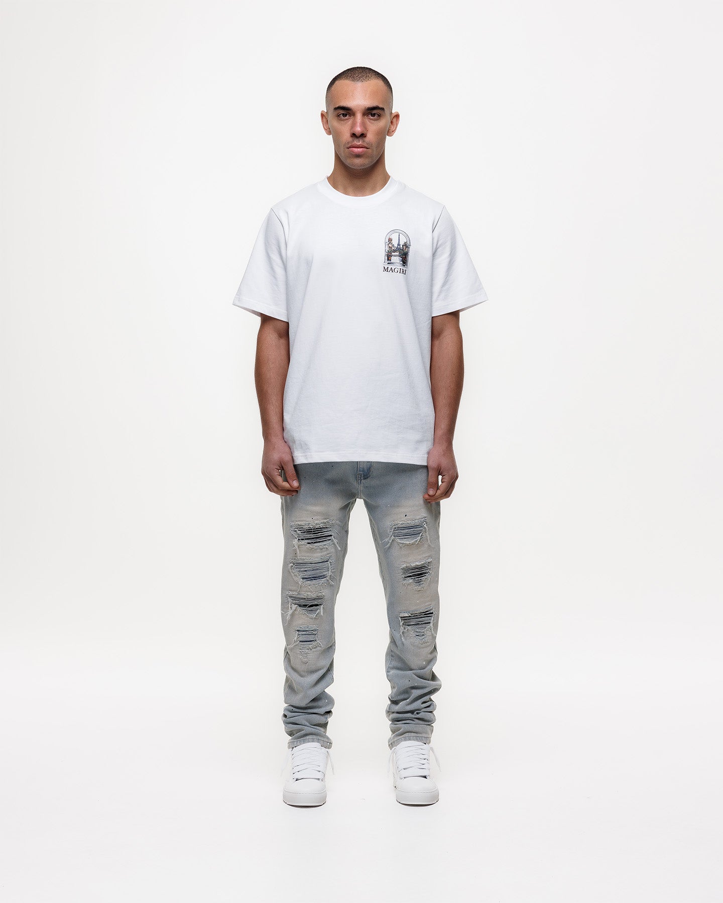 MAGIRI Ripped Indigo Slim Blue Jeans