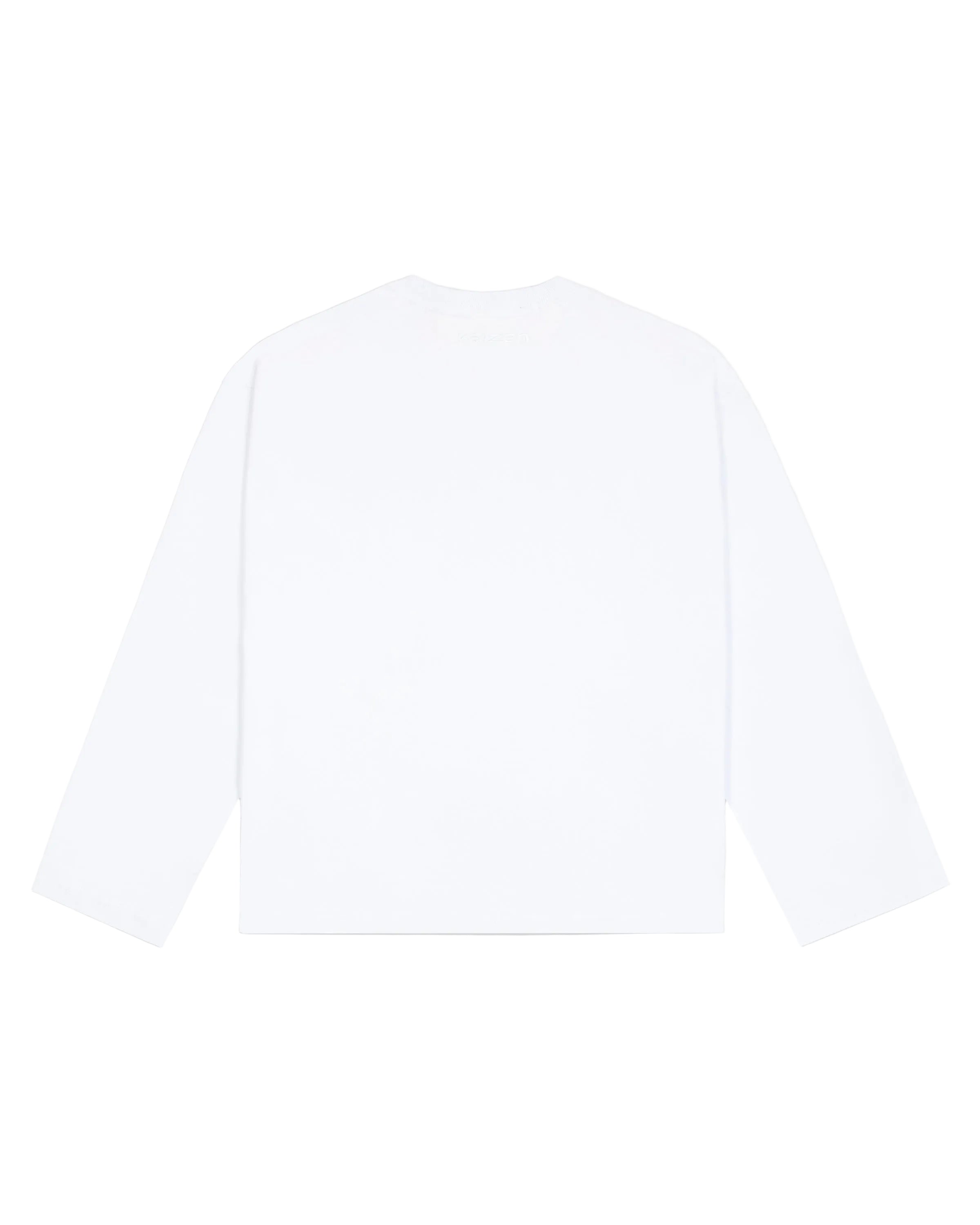 Back view of Kaizen Market Everyday White L/S T-shirt