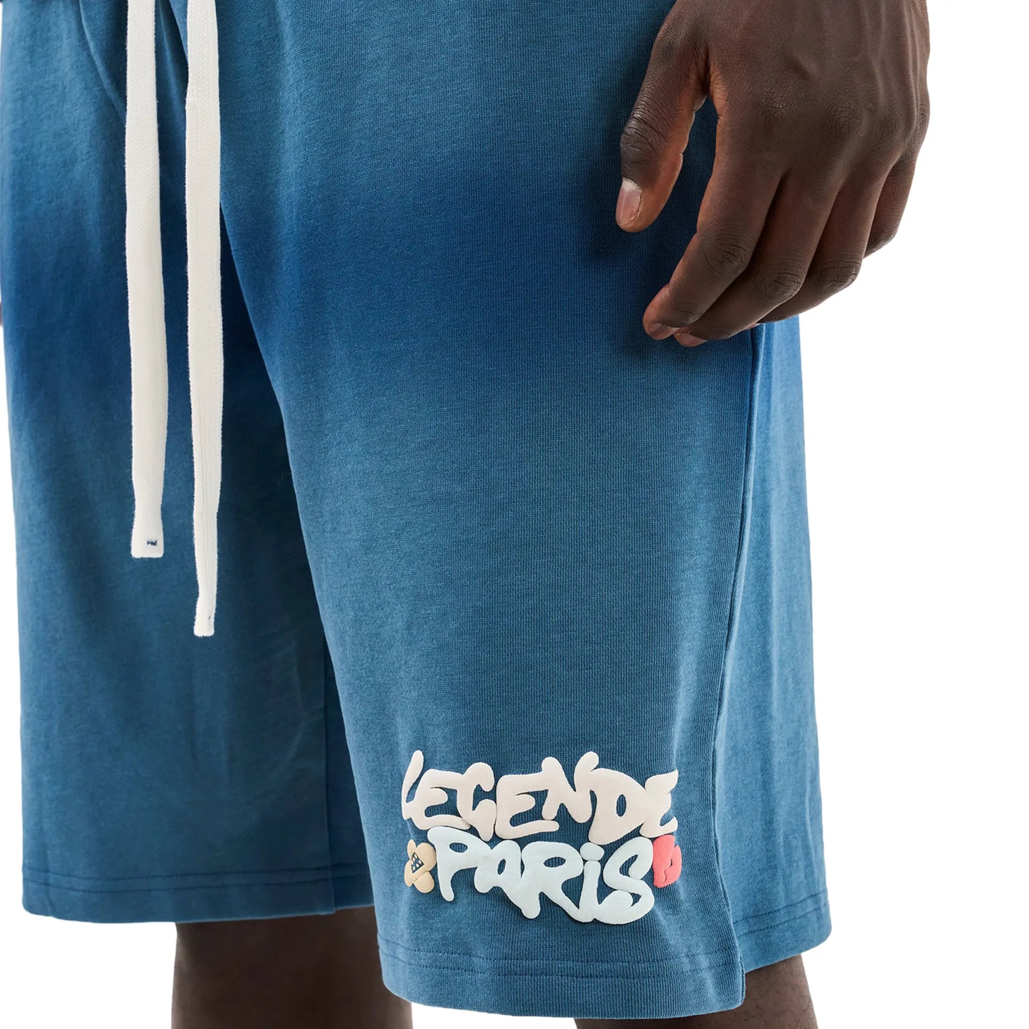 Detailed View of Legende Paris Realer Than Most Blue Shorts