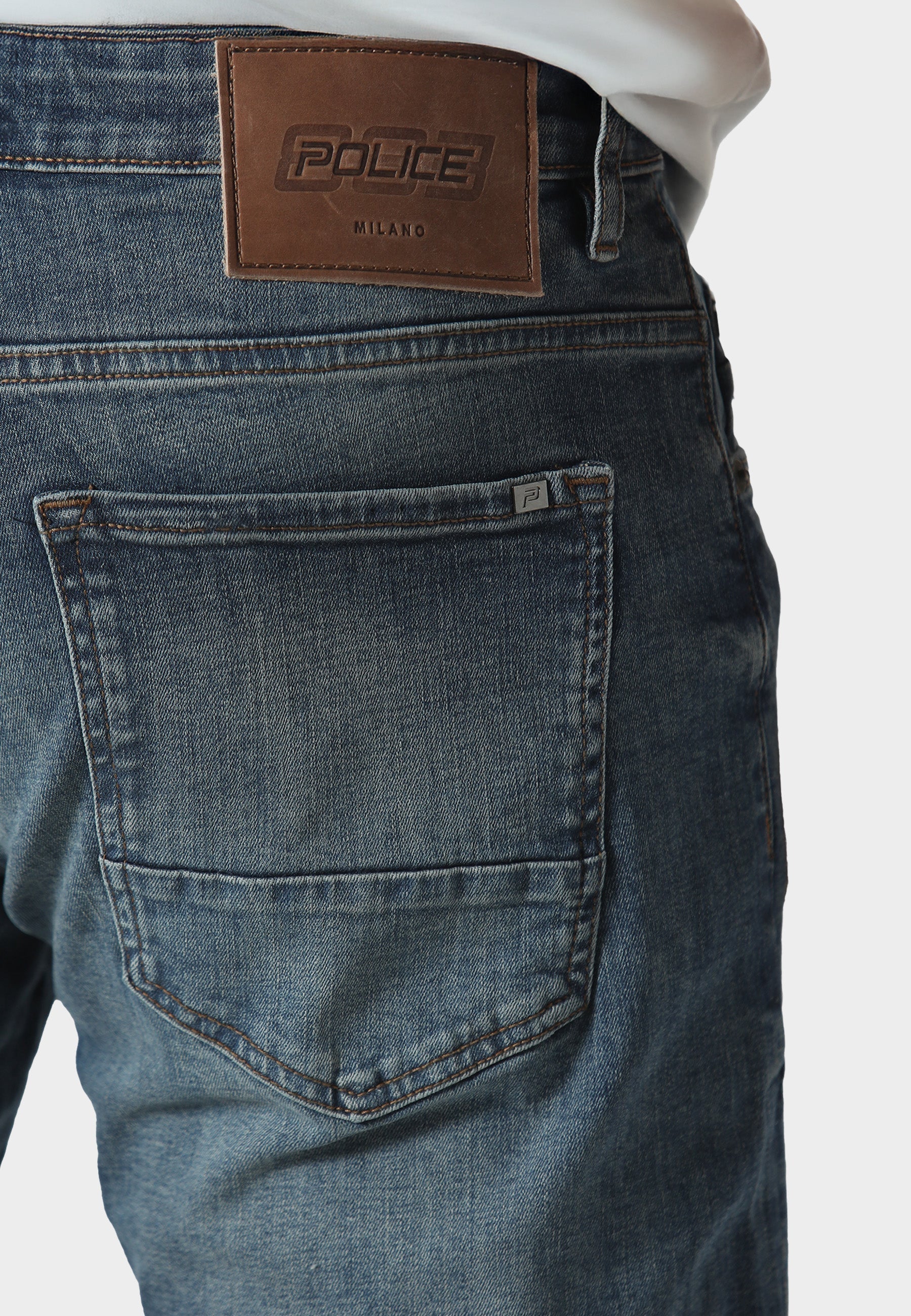 Detailed View of 883 Police TODD 949 Mattia Regular Fit Blue Jeans