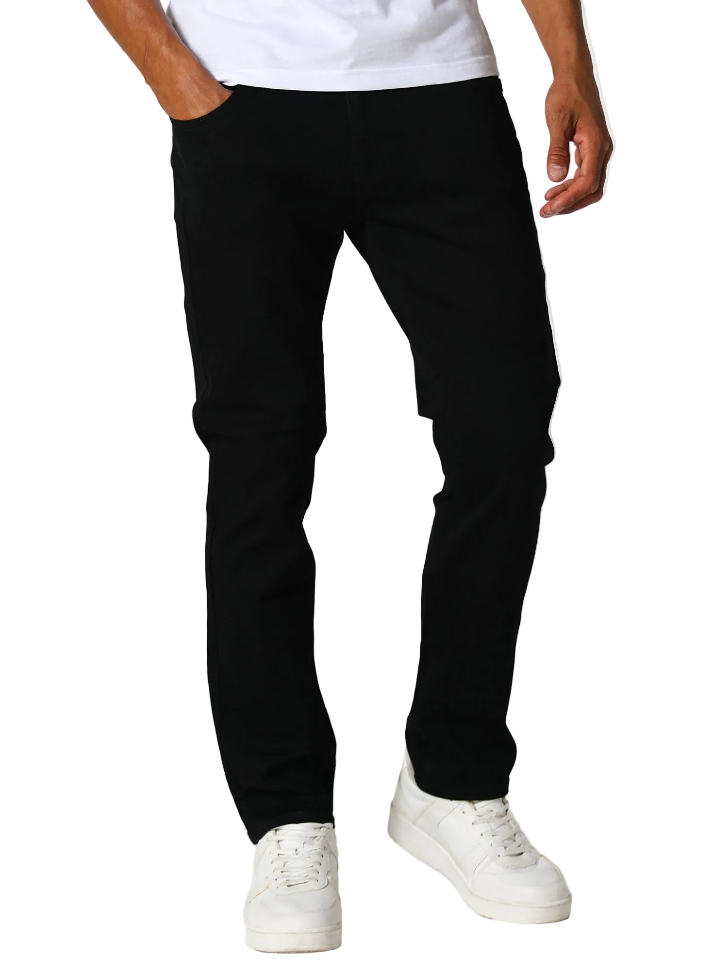 Front View of 883 Police TODD 960 Mattia Regular Fit Black Jeans