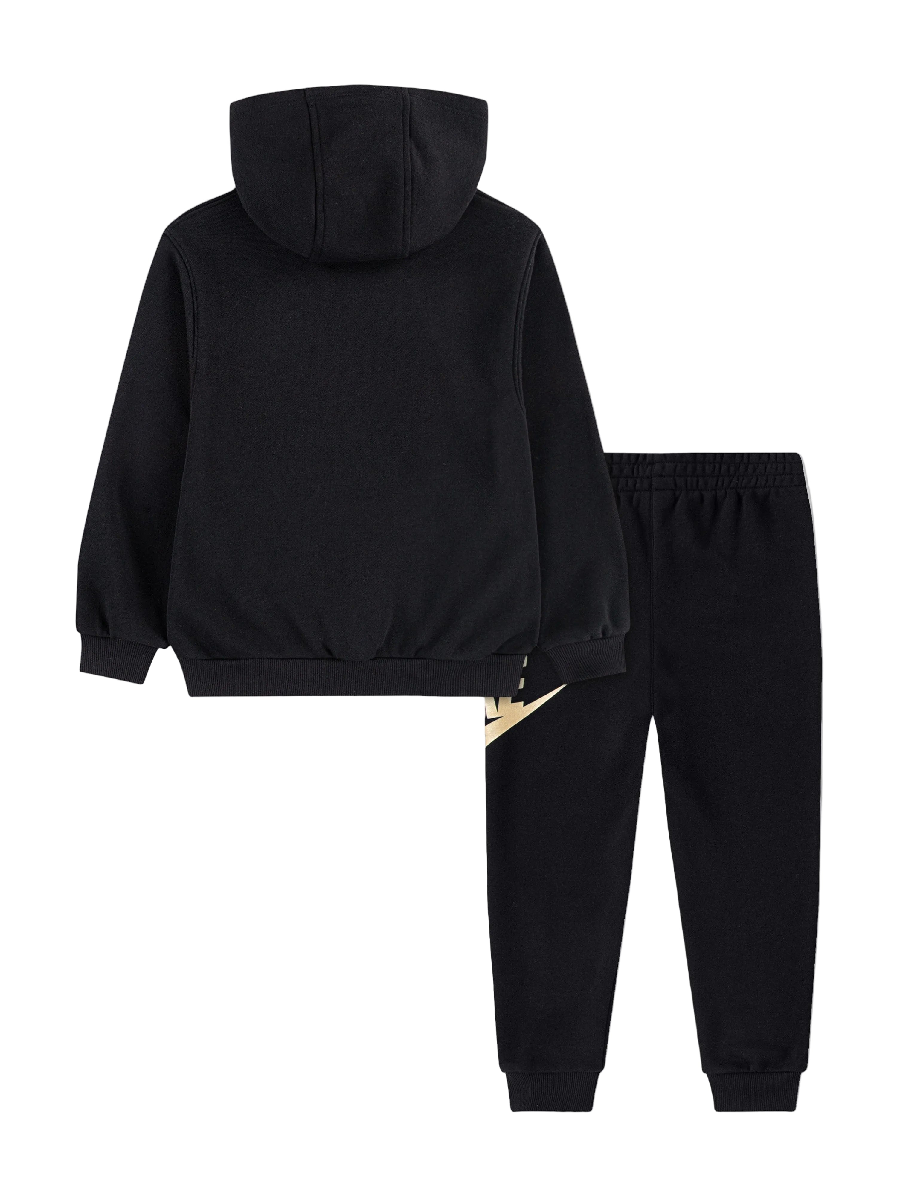 Back View of Nike Kids Club Fleece Black Tracksuit