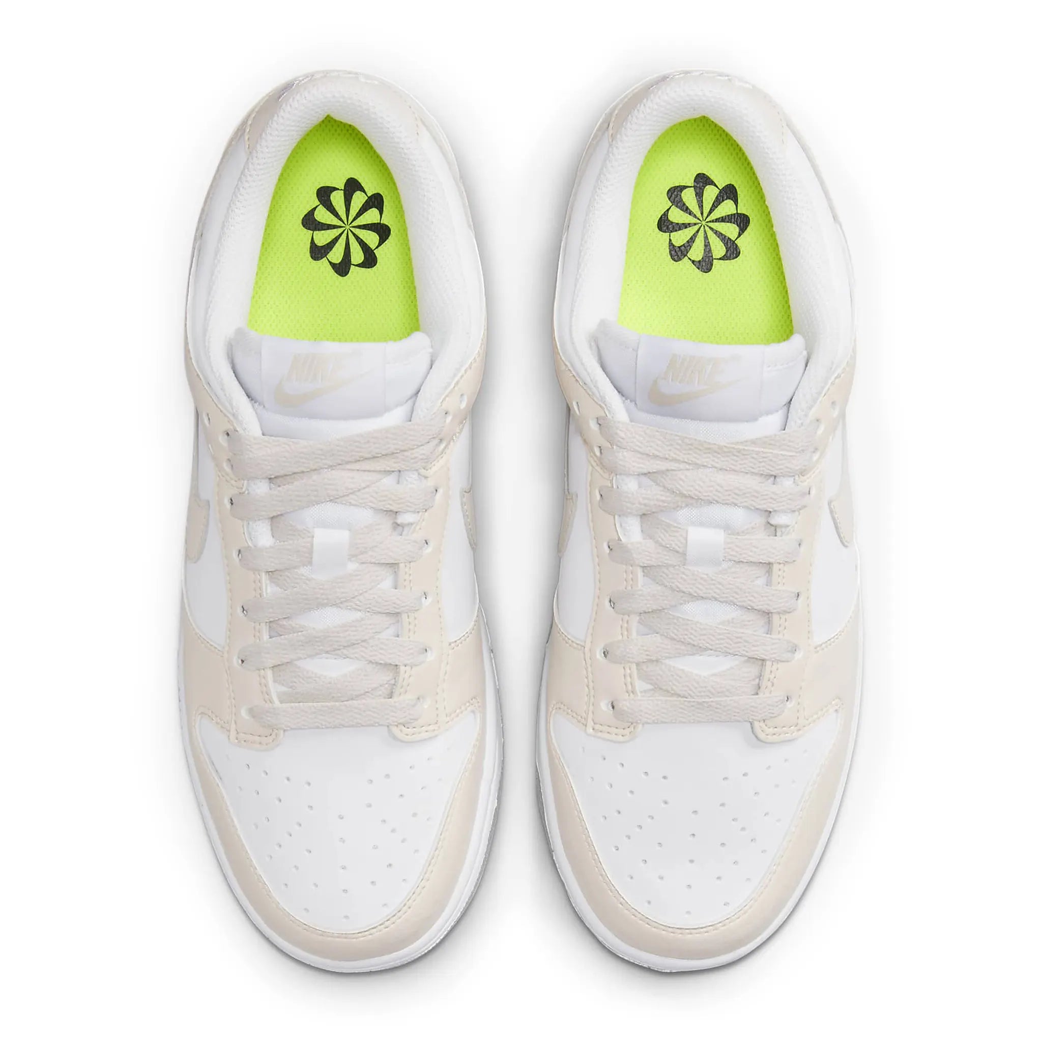 Top view of Nike Dunk Low Next Nature White Light Orewood Brown (W)