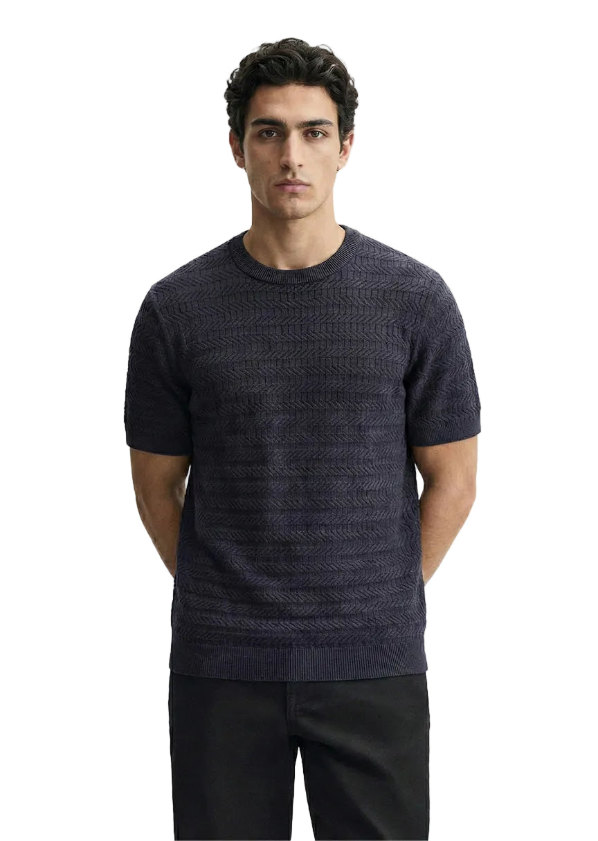 Sedley Orleans Knitted Navy T-Shirt