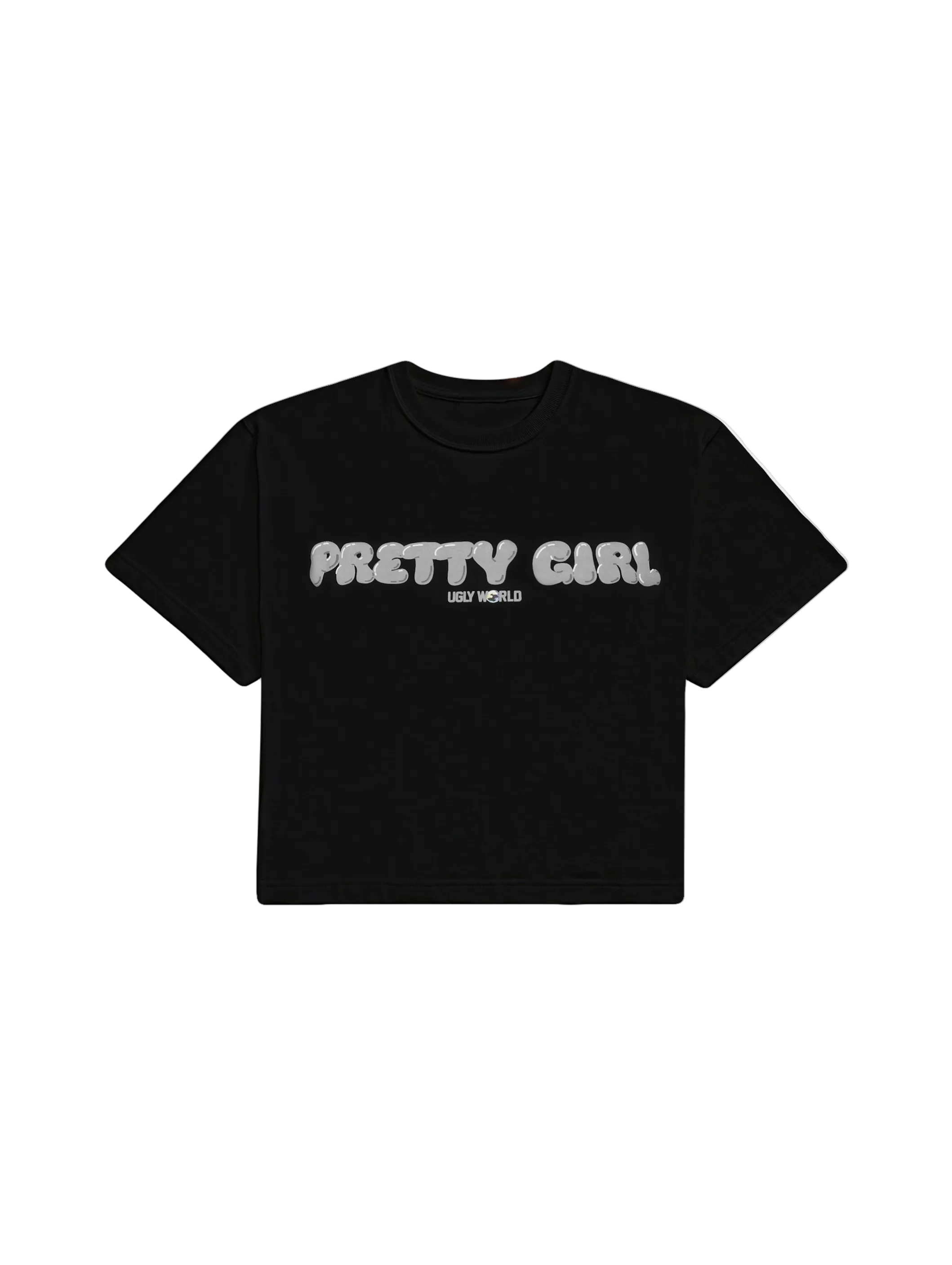 Pretty Girl Ugly World Baby Black T-Shirt (W)