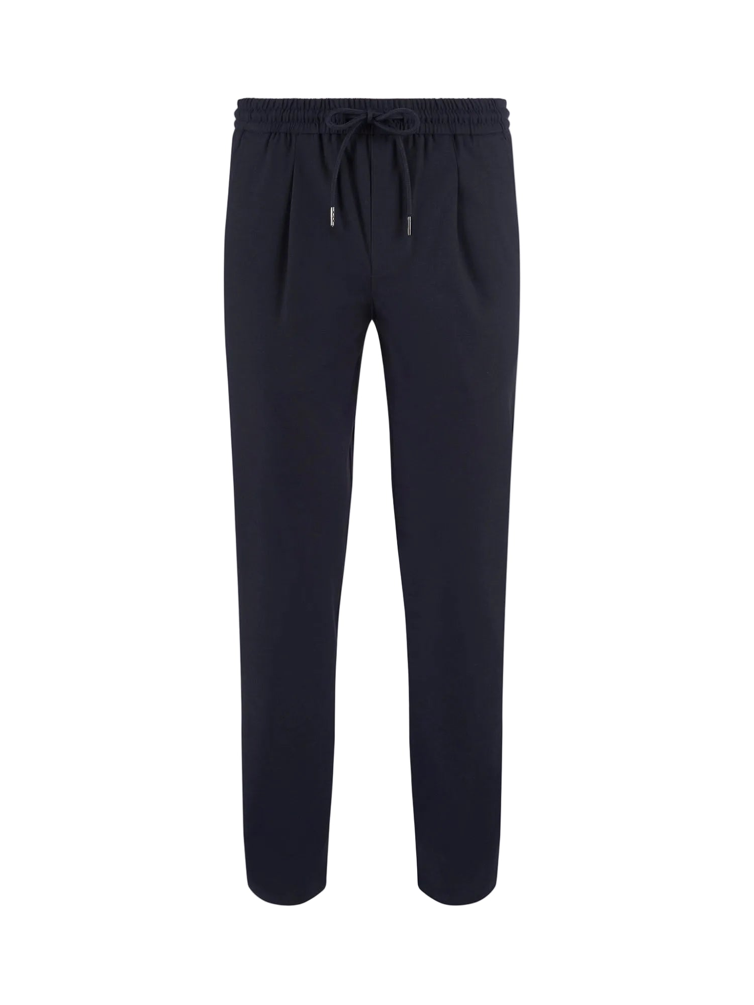 Front View of Peckham Rye Single Pleat Drawstring Navy Blue Trousers PRY0119-203