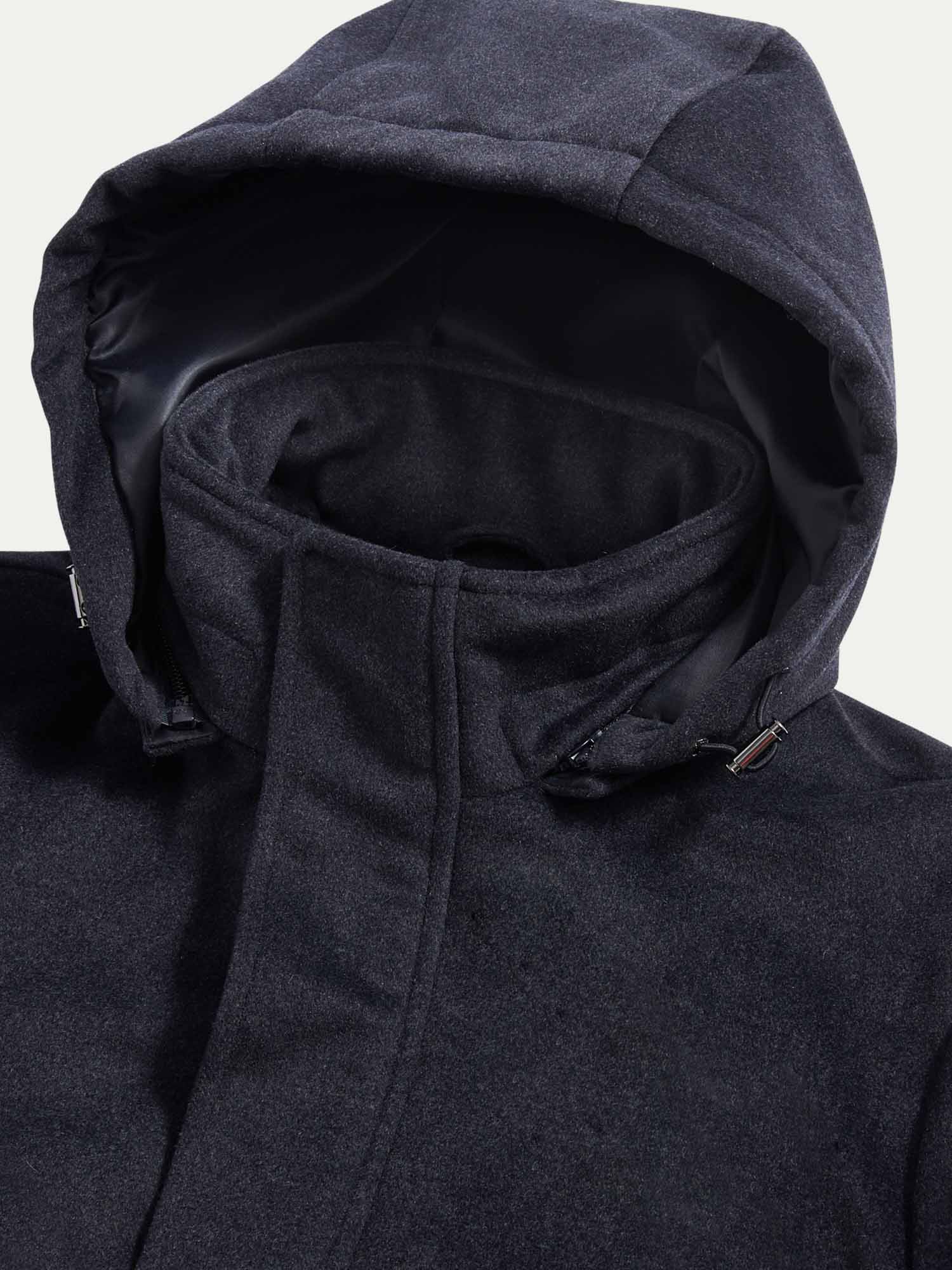 Peckham Rye Wool Blend Dark Sapphire Navy Padded Parka Jacket
