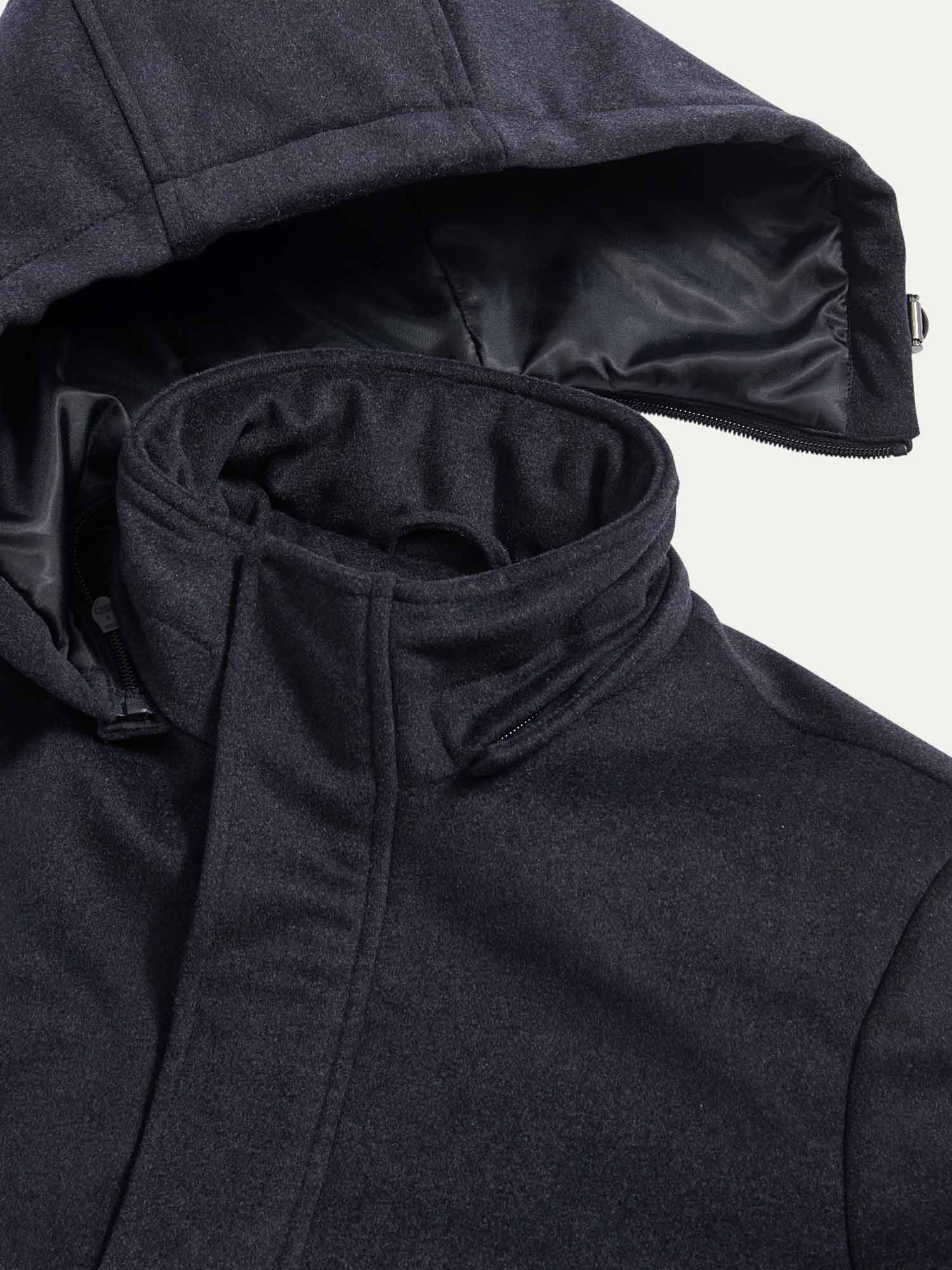 Peckham Rye Wool Blend Dark Sapphire Navy Padded Parka Jacket