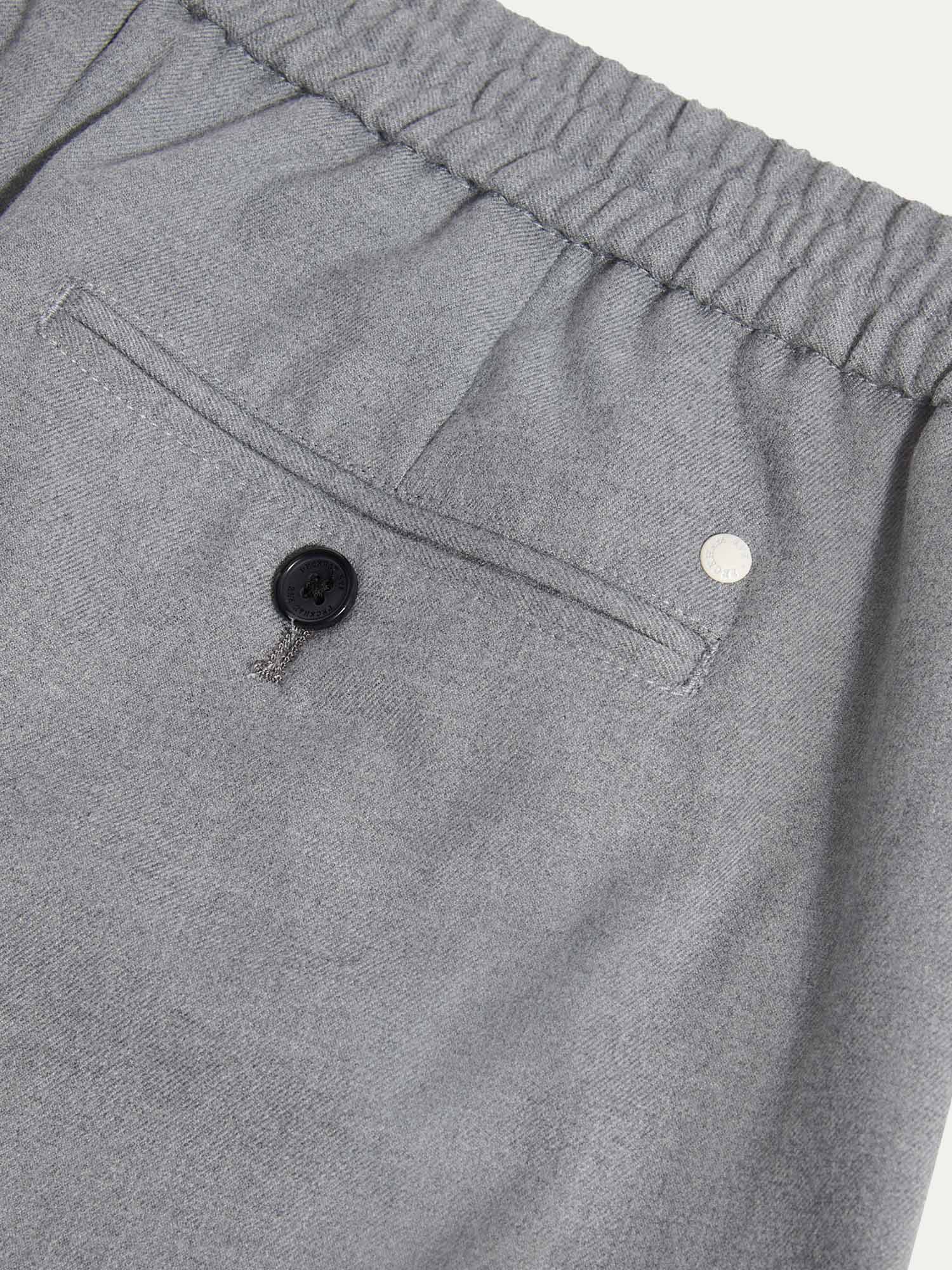 Peckham Rye Flannel Light Grey Marl Tech Drawstring Trousers