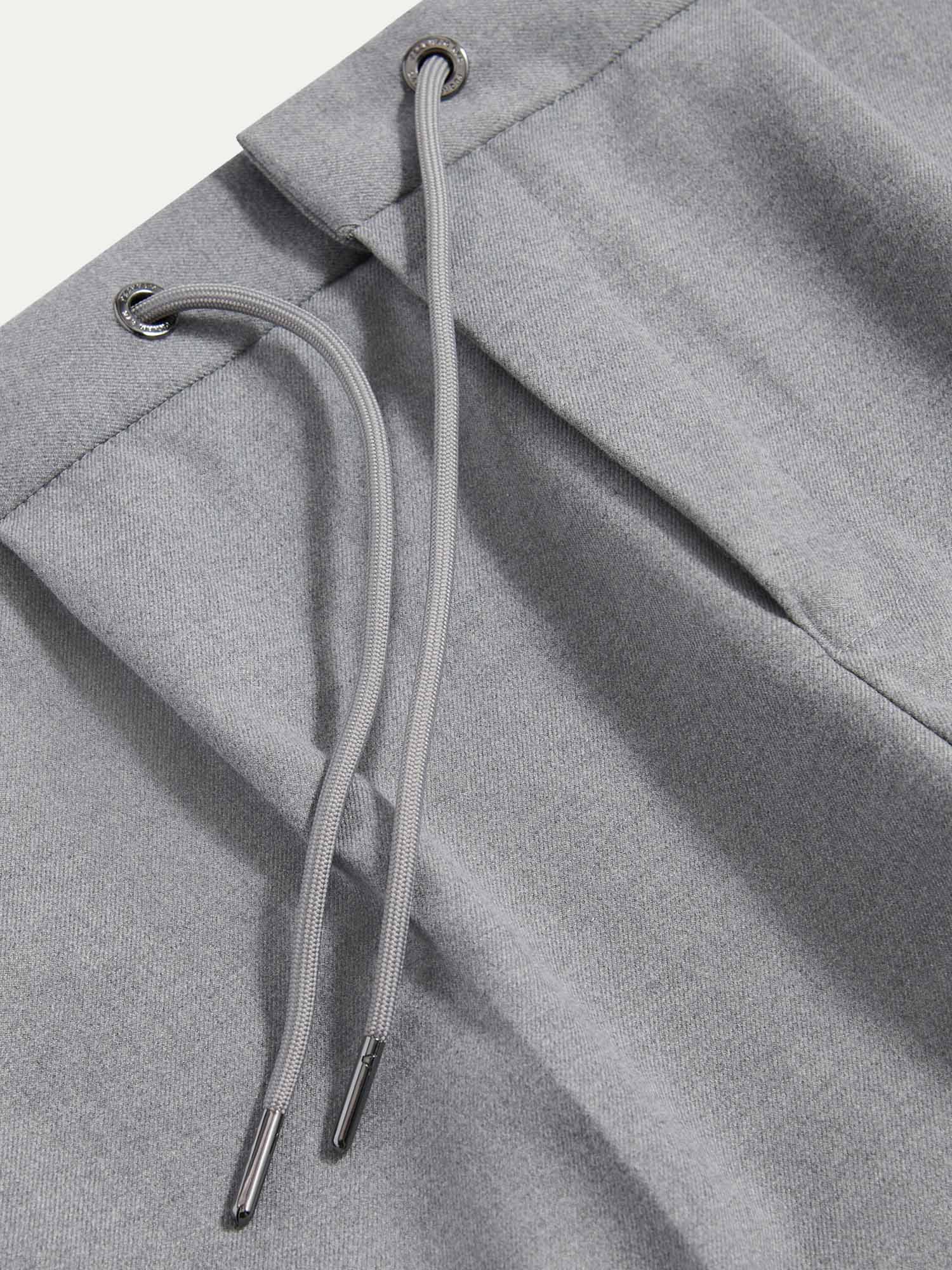 Peckham Rye Flannel Light Grey Marl Tech Drawstring Trousers