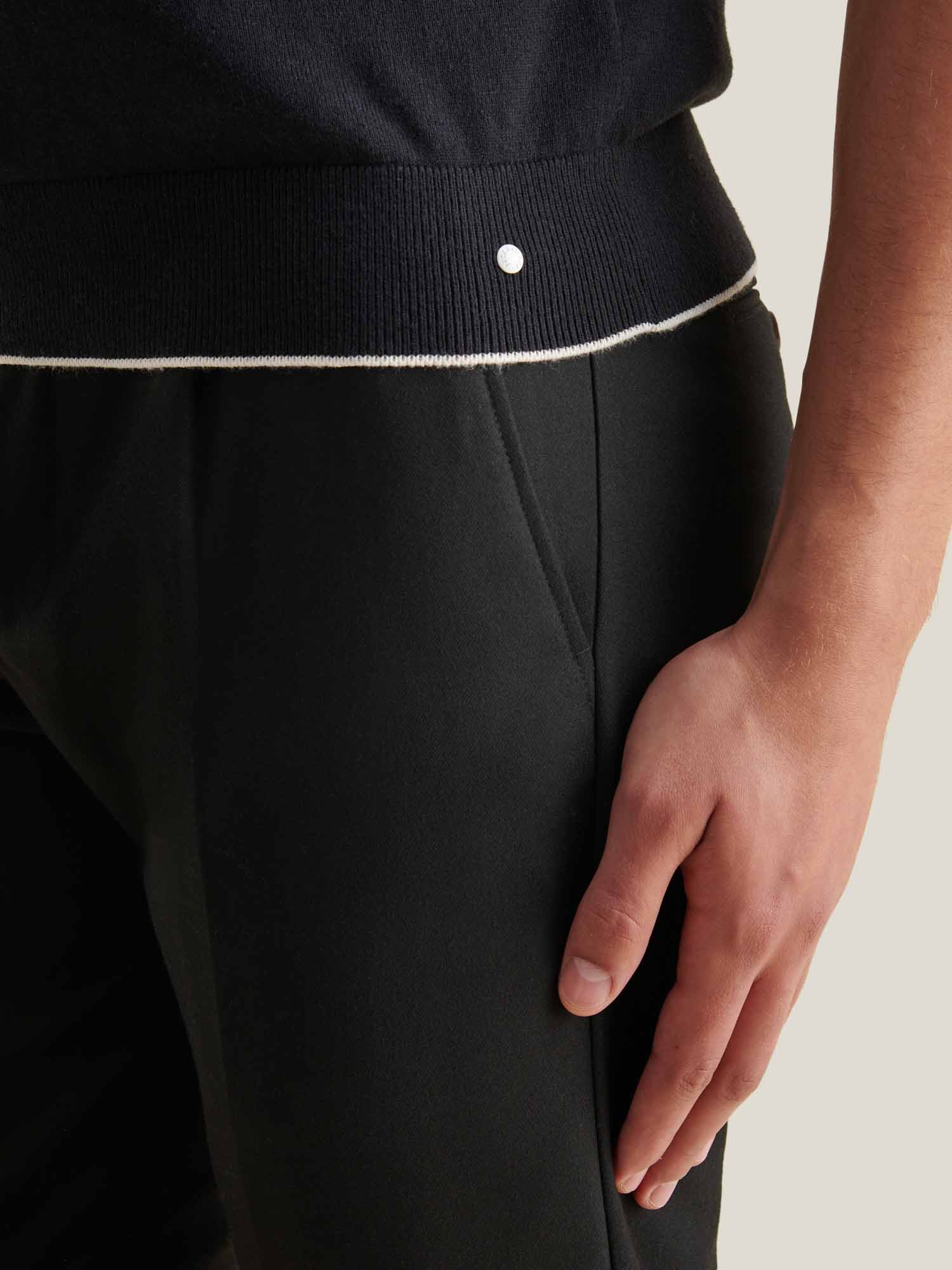 Peckham Rye Knit Black Polo Shirt