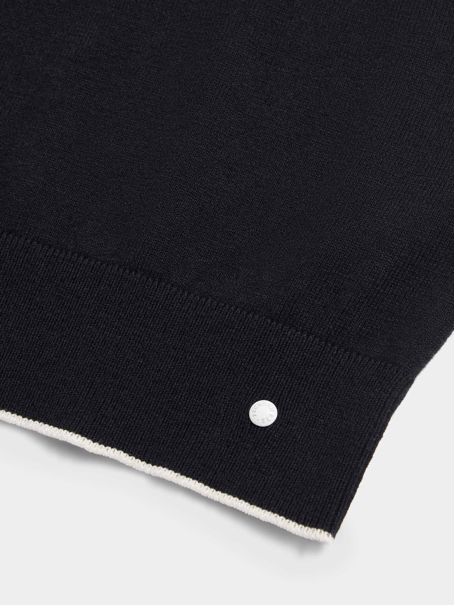 Peckham Rye Knit Black Polo Shirt
