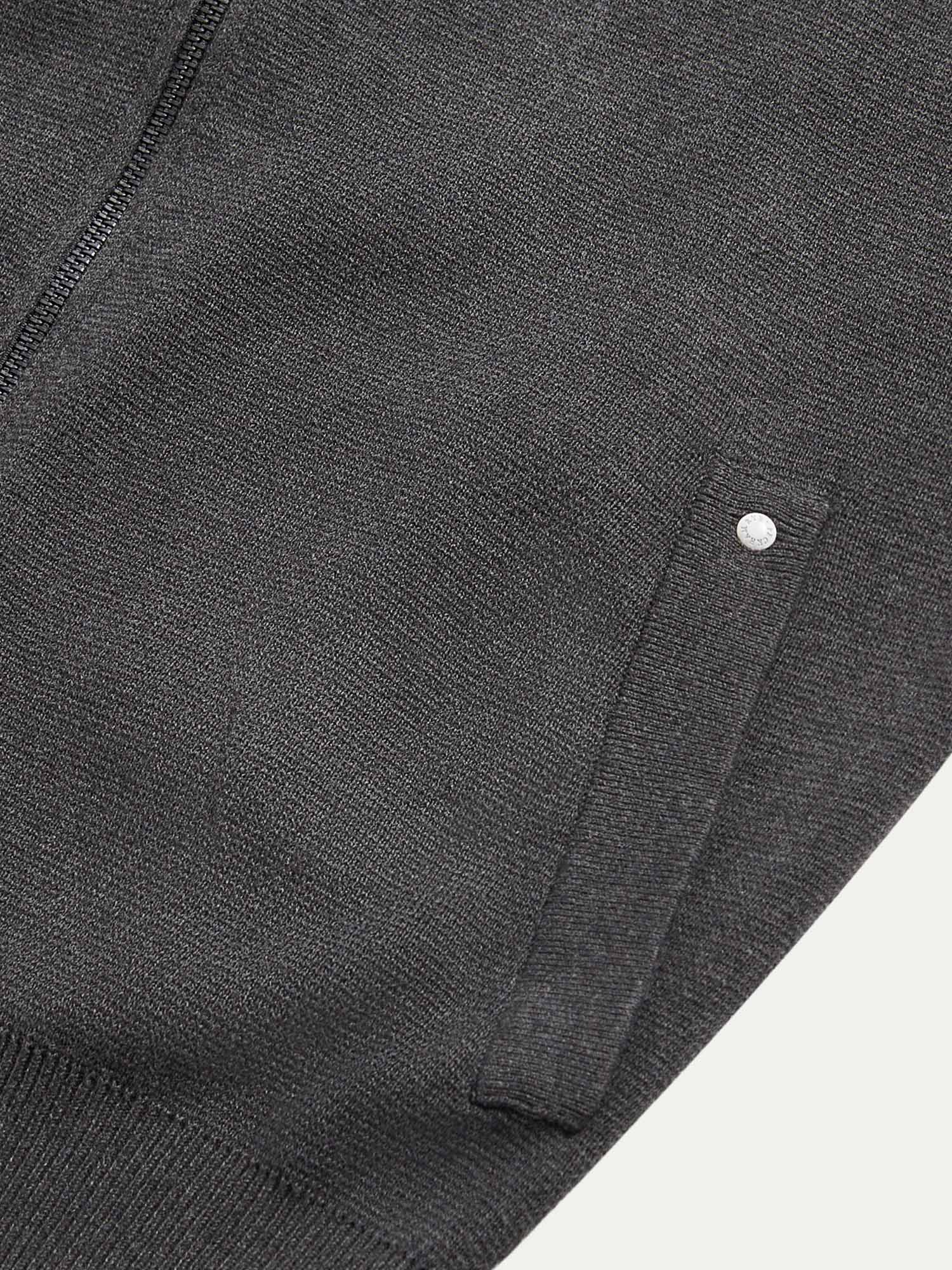Peckham Rye Milano Knit Charcoal Grey Zip-Up Hoodie