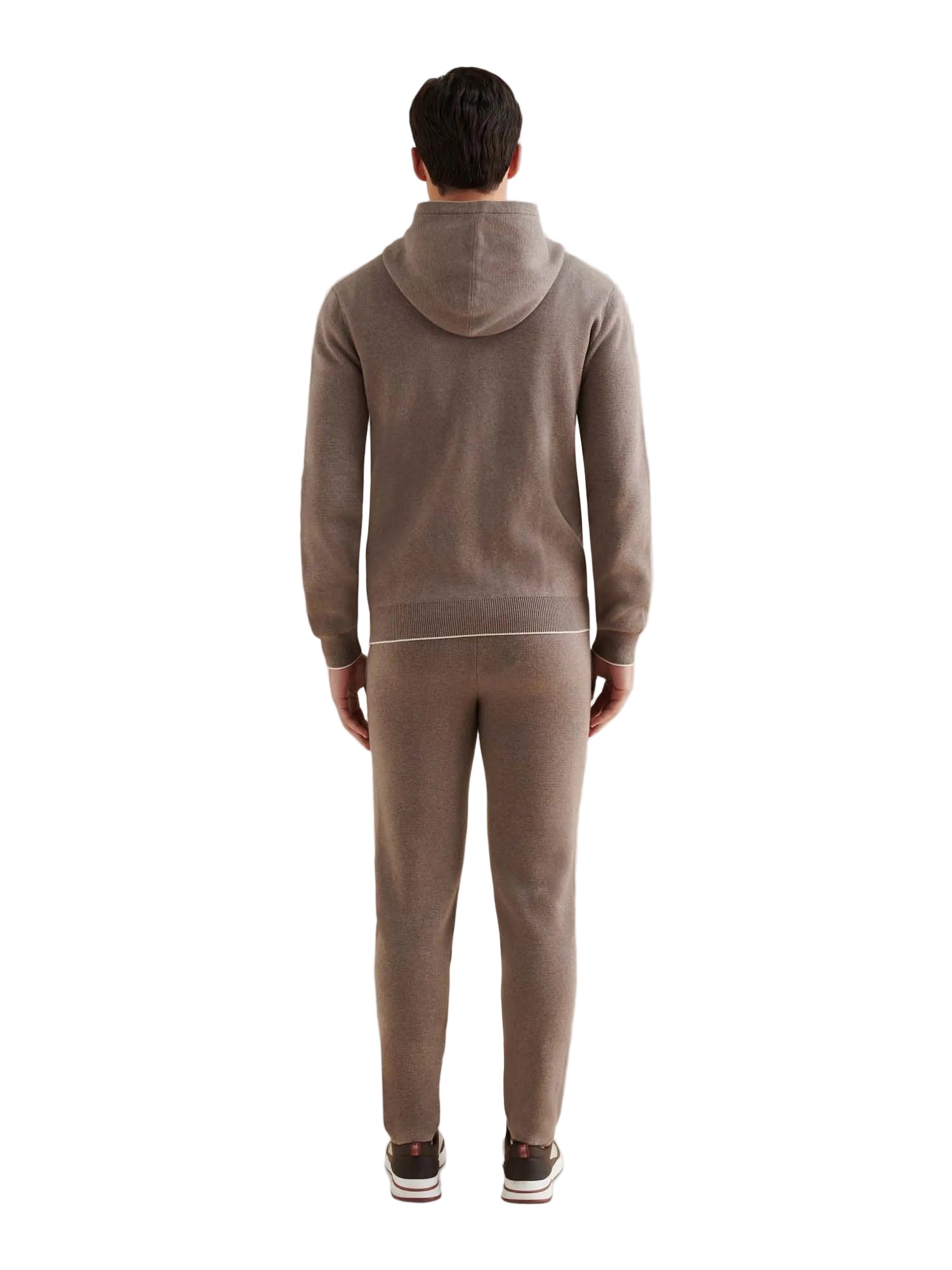 Back View of Peckham Rye Milano Knit Iron Zip-Up Hoodie