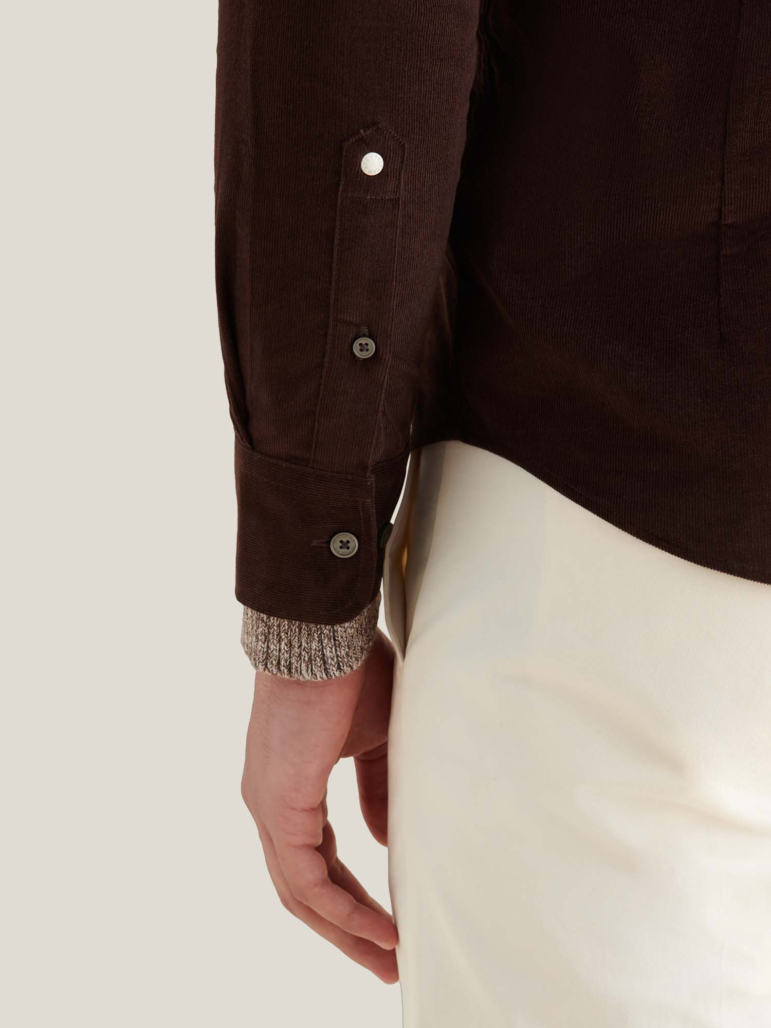 Peckham Rye Micro Cord Button Java Down Shirt