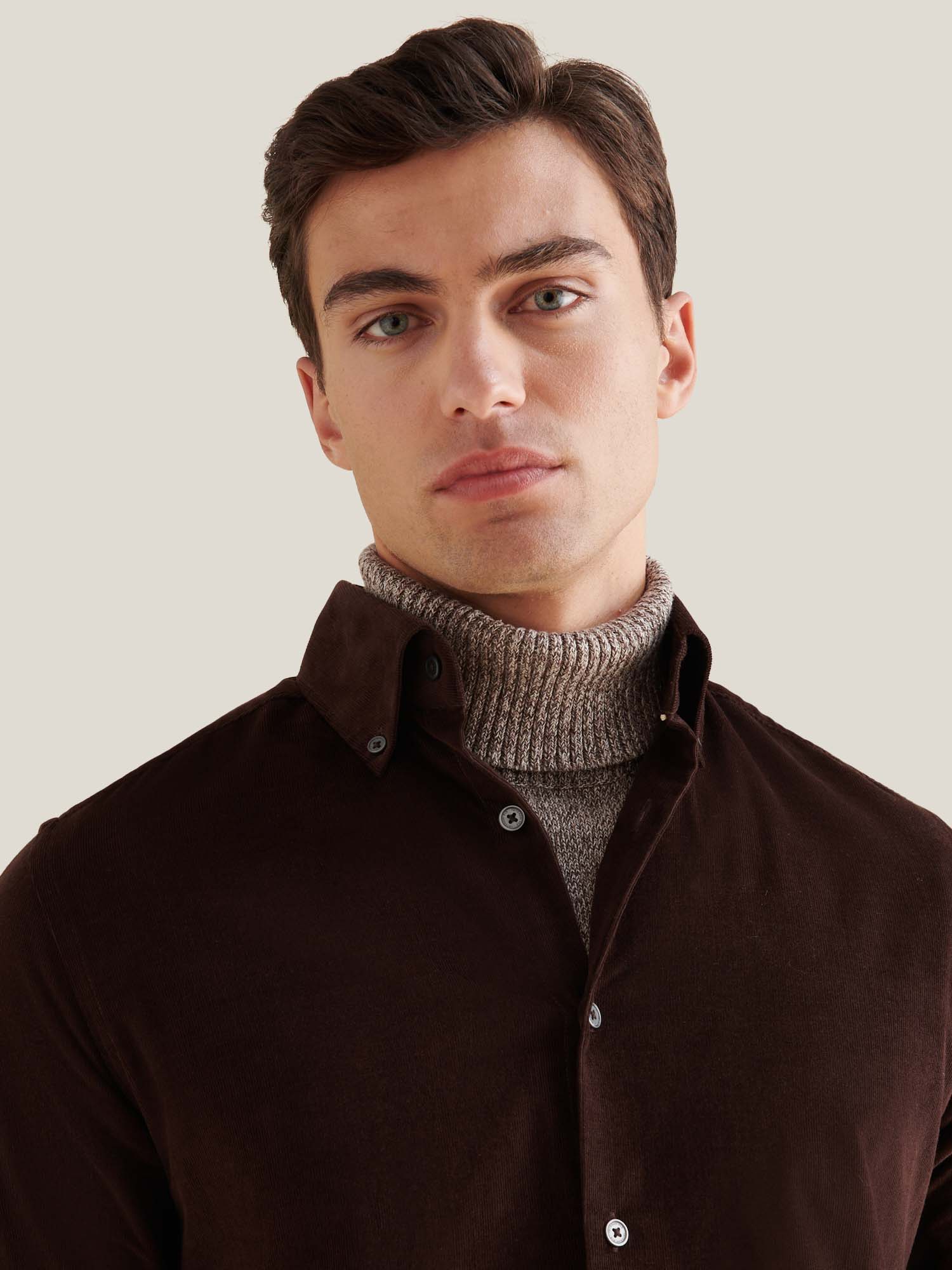 Peckham Rye Micro Cord Button Java Down Shirt