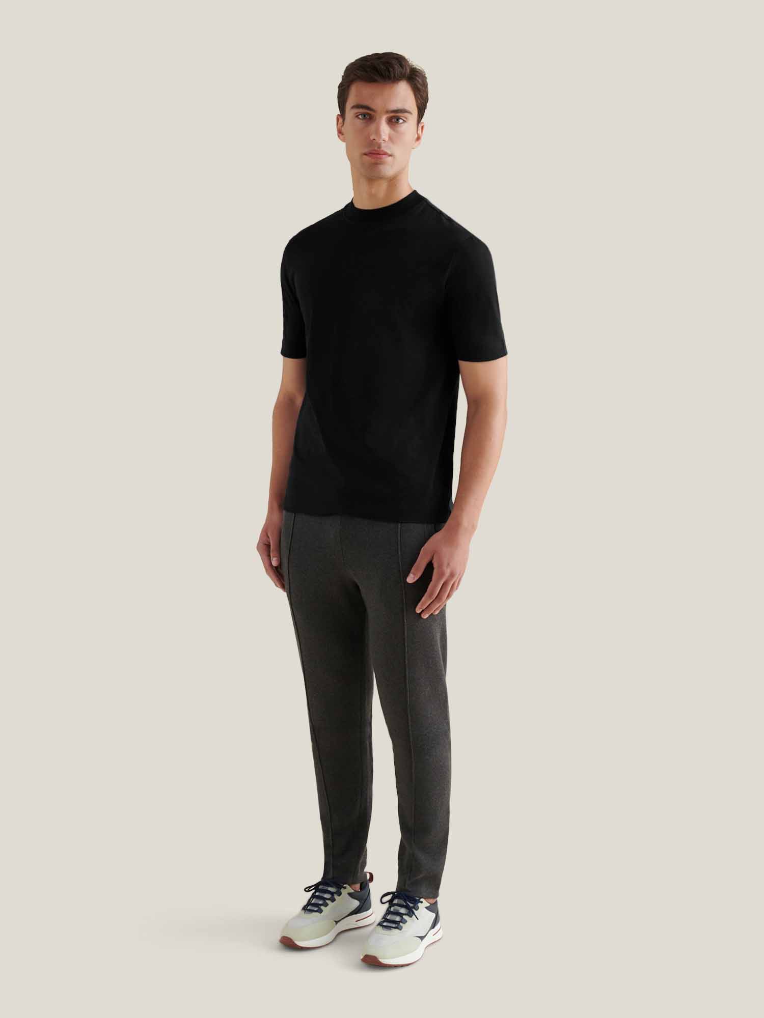 Peckham Rye Mercerised Cotton Black T-Shirt