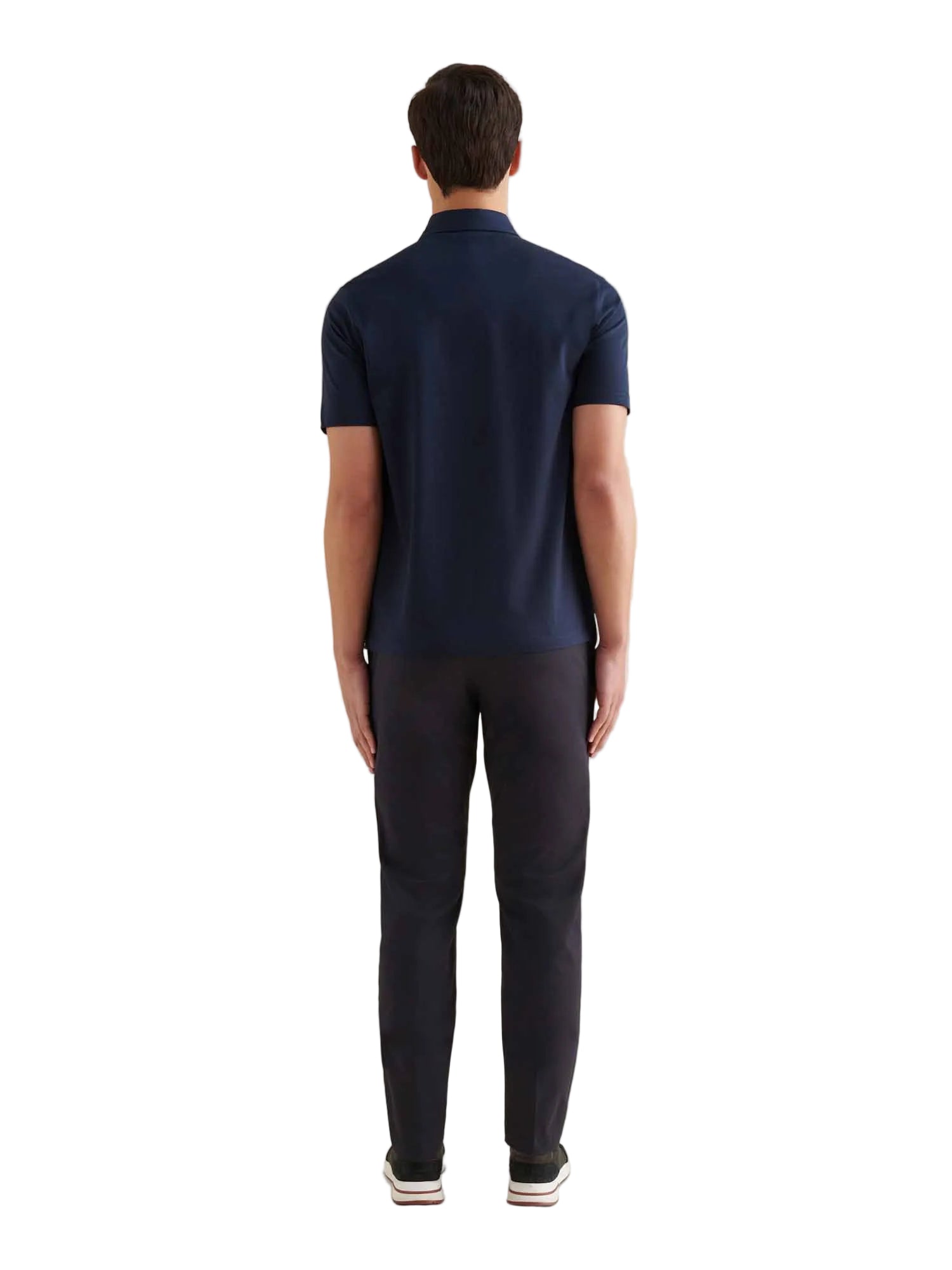 Peckham Rye Mercerised Cotton Dark Sapphire Navy Polo Shirt