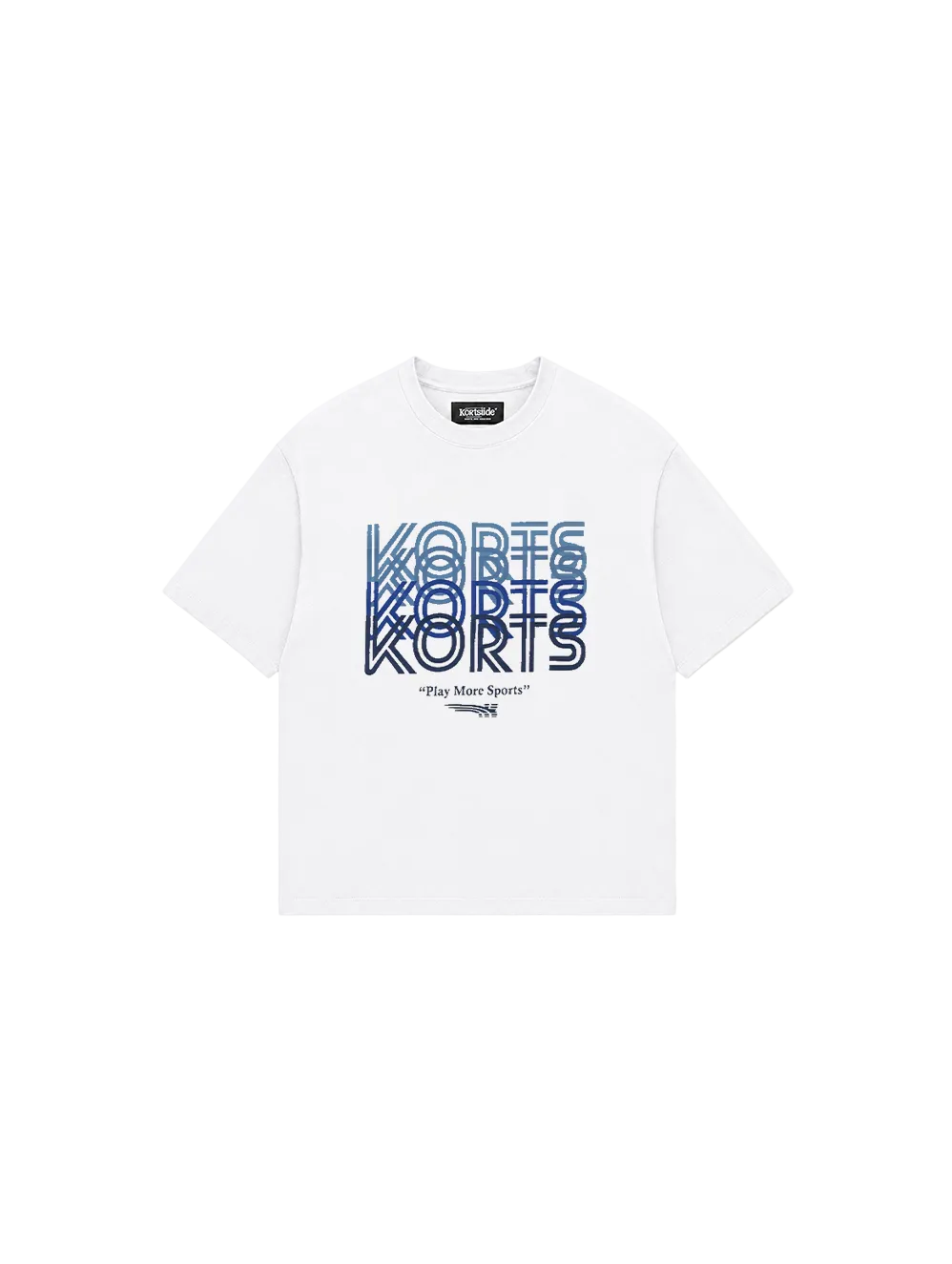 Front view of kortsiide Play More Sports White T-Shirt