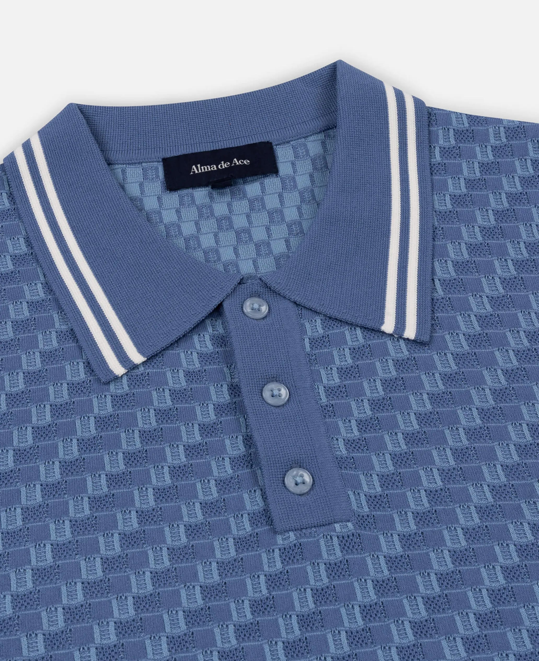 Alma De Ace Rivea Knitted Blue Polo Shirt