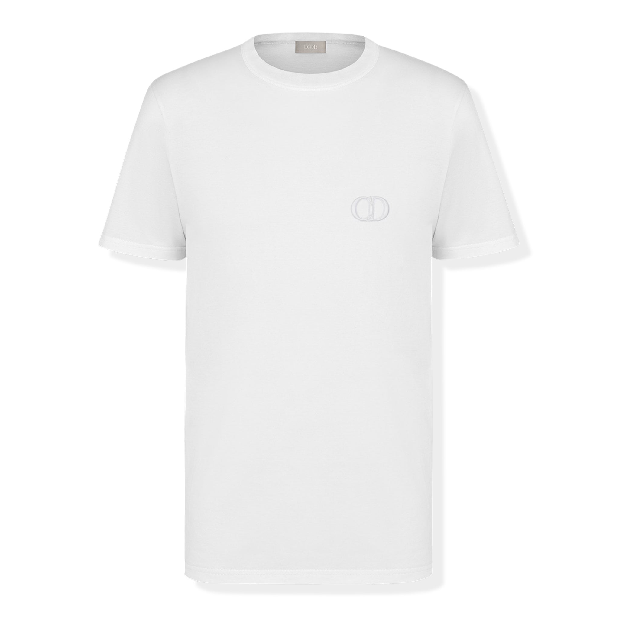 Front view of Pre Owned Dior CD Icon White T Shirt