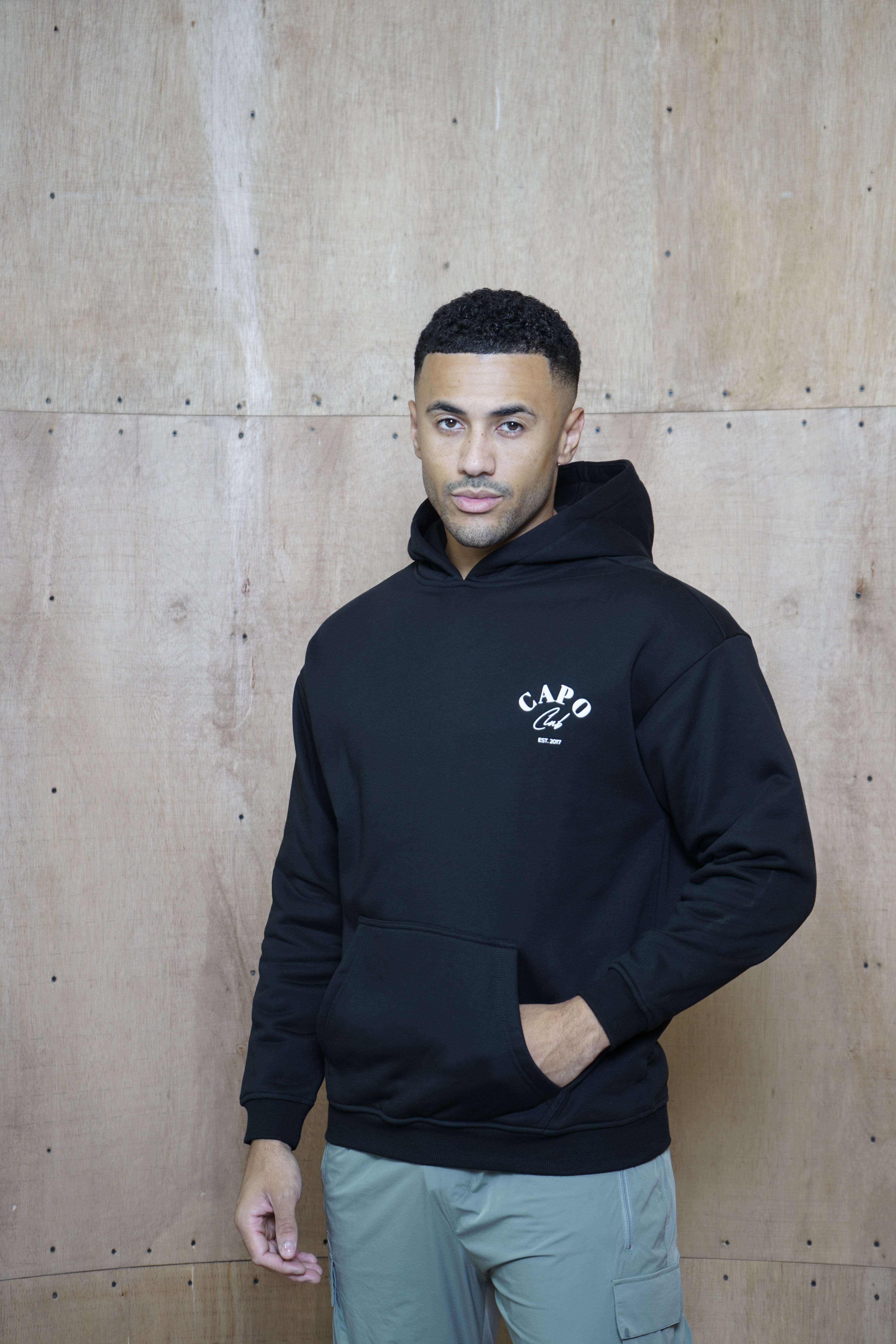 CAPO Club Relaxed Black Hoodie