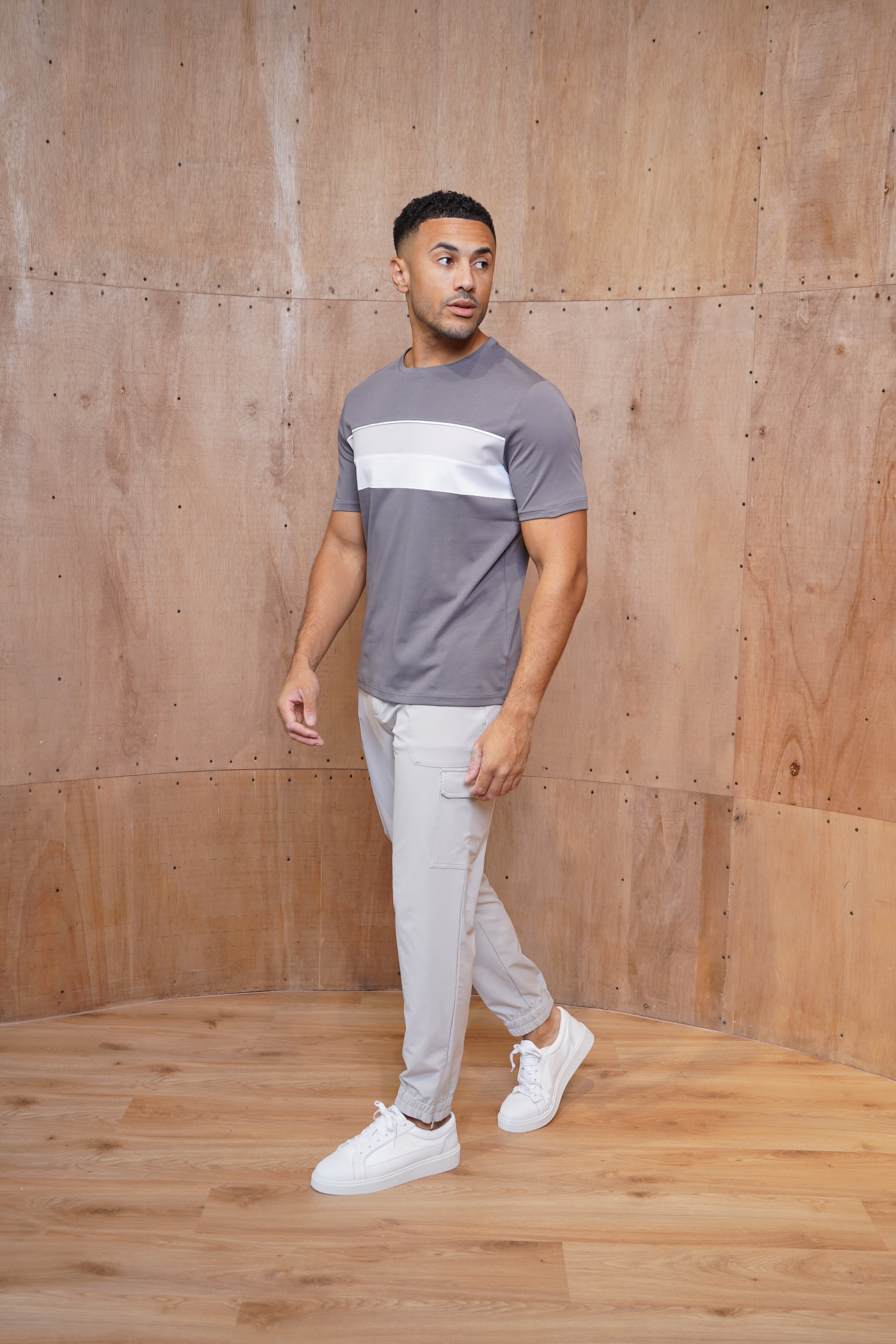 CAPO Smart Cuffed Light Grey Cargo Pants