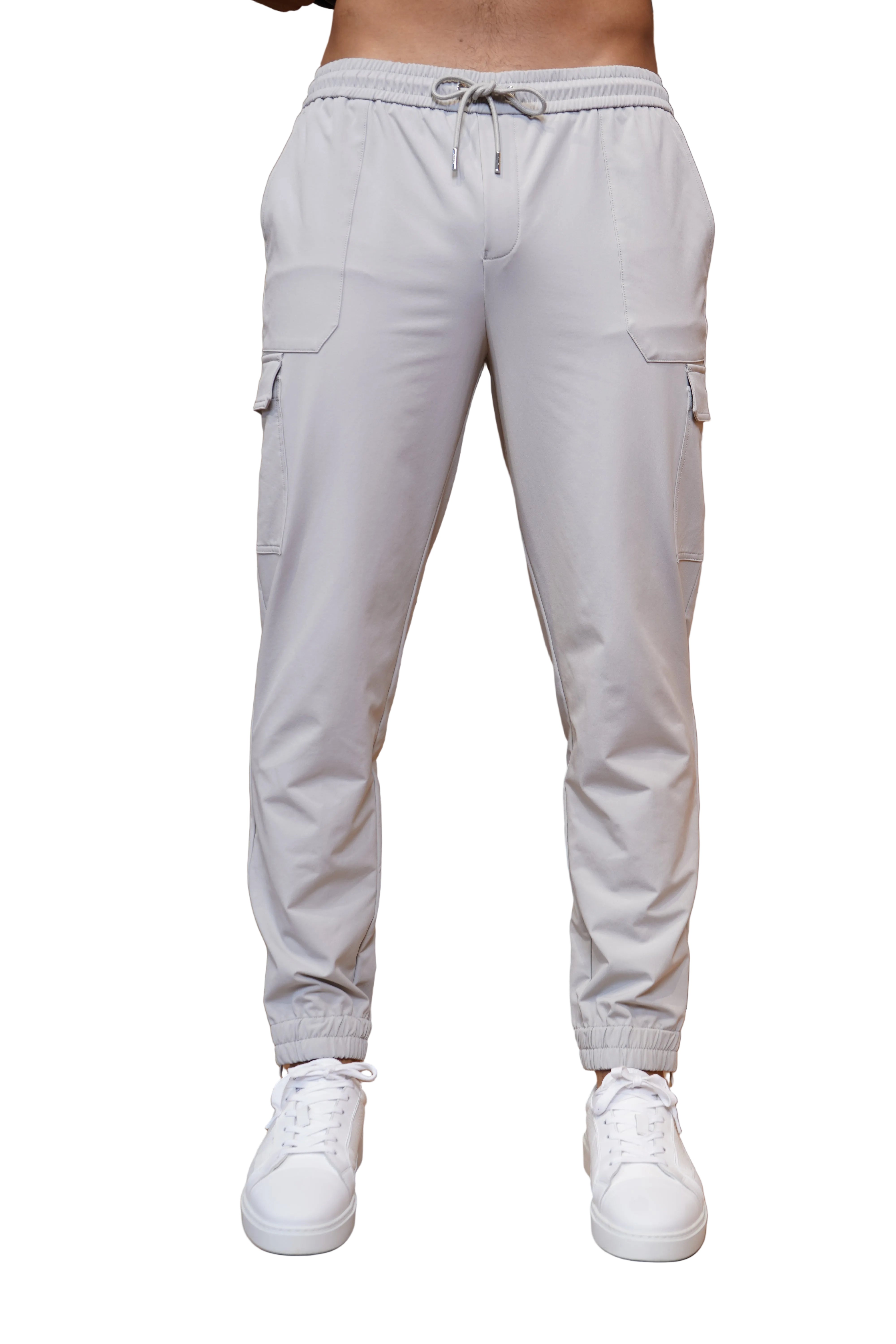 CAPO Smart Cuffed Light Grey Cargo Pants