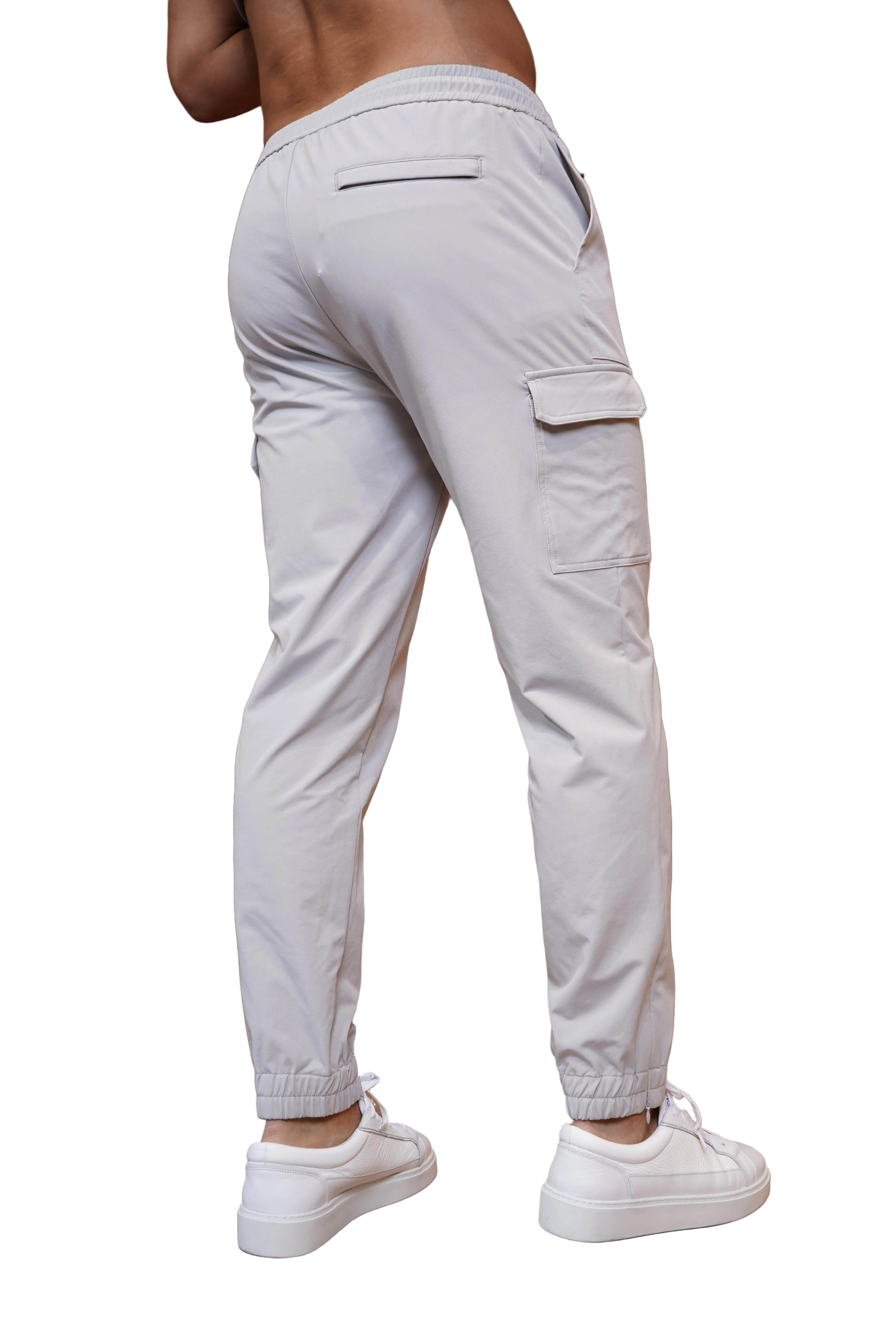 CAPO Smart Cuffed Light Grey Cargo Pants