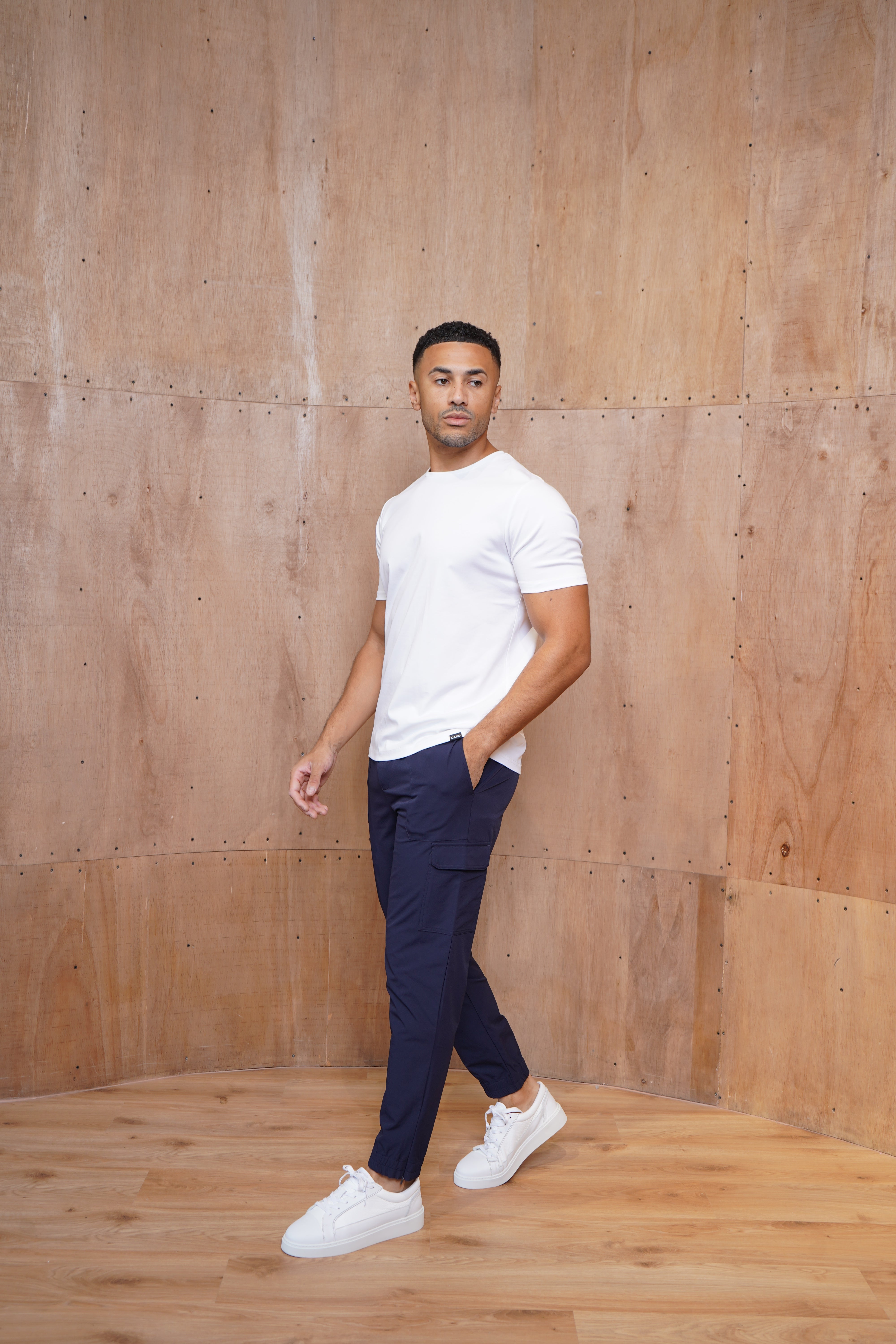 CAPO Smart Navy Cuffed Cargo Pants