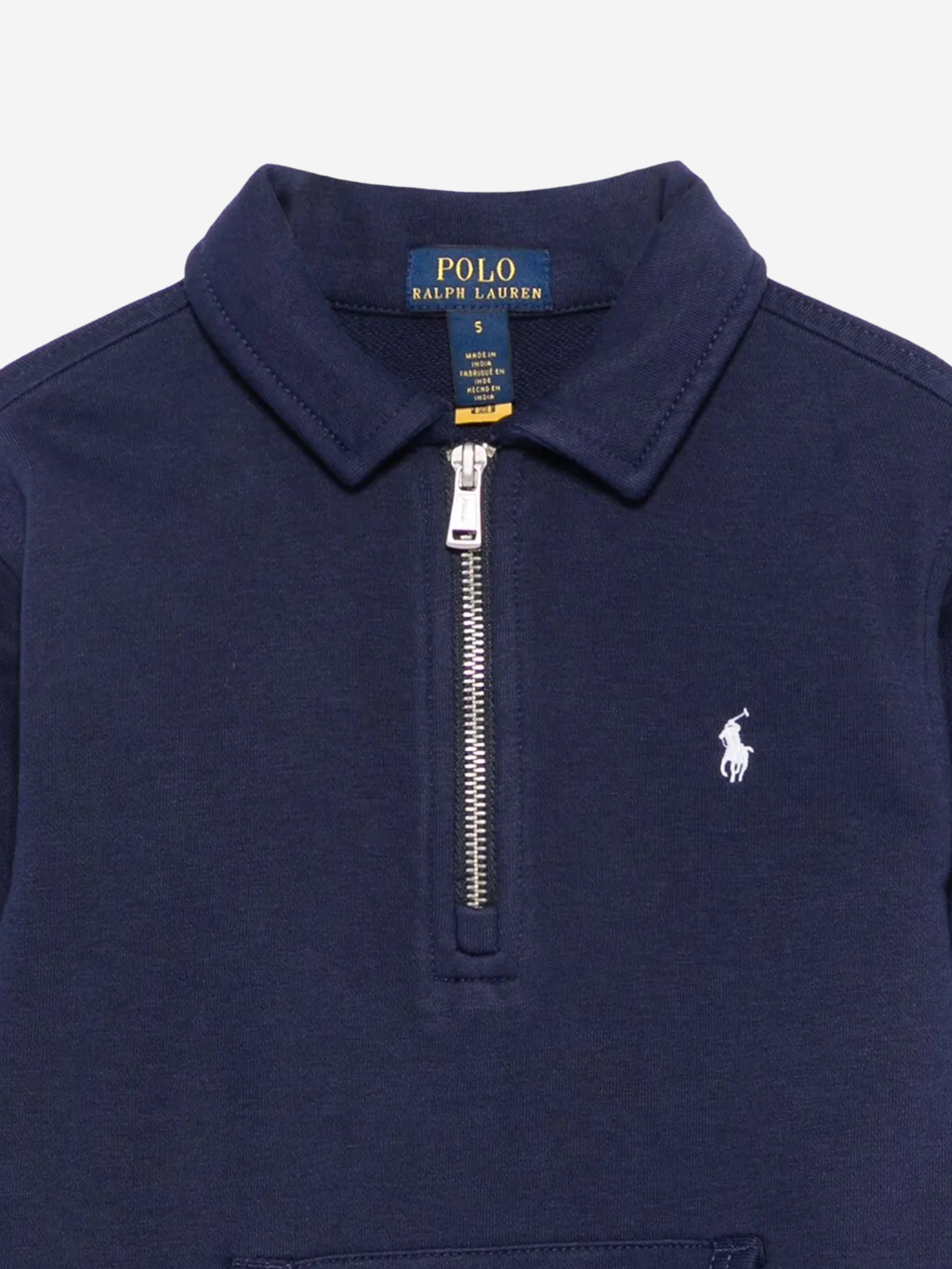 Ralph Lauren Boys Navy Half-Zip Sweatshirt