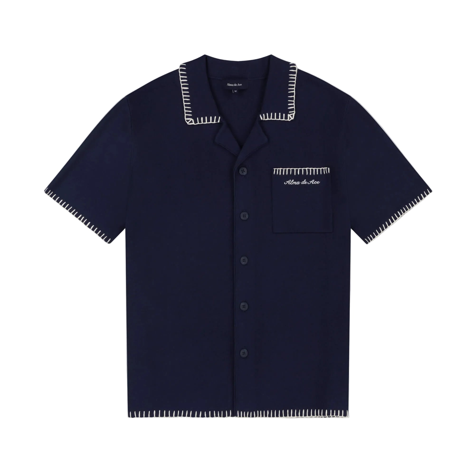 Alma De Ace Rexa Stitched Navy Blue Shirt