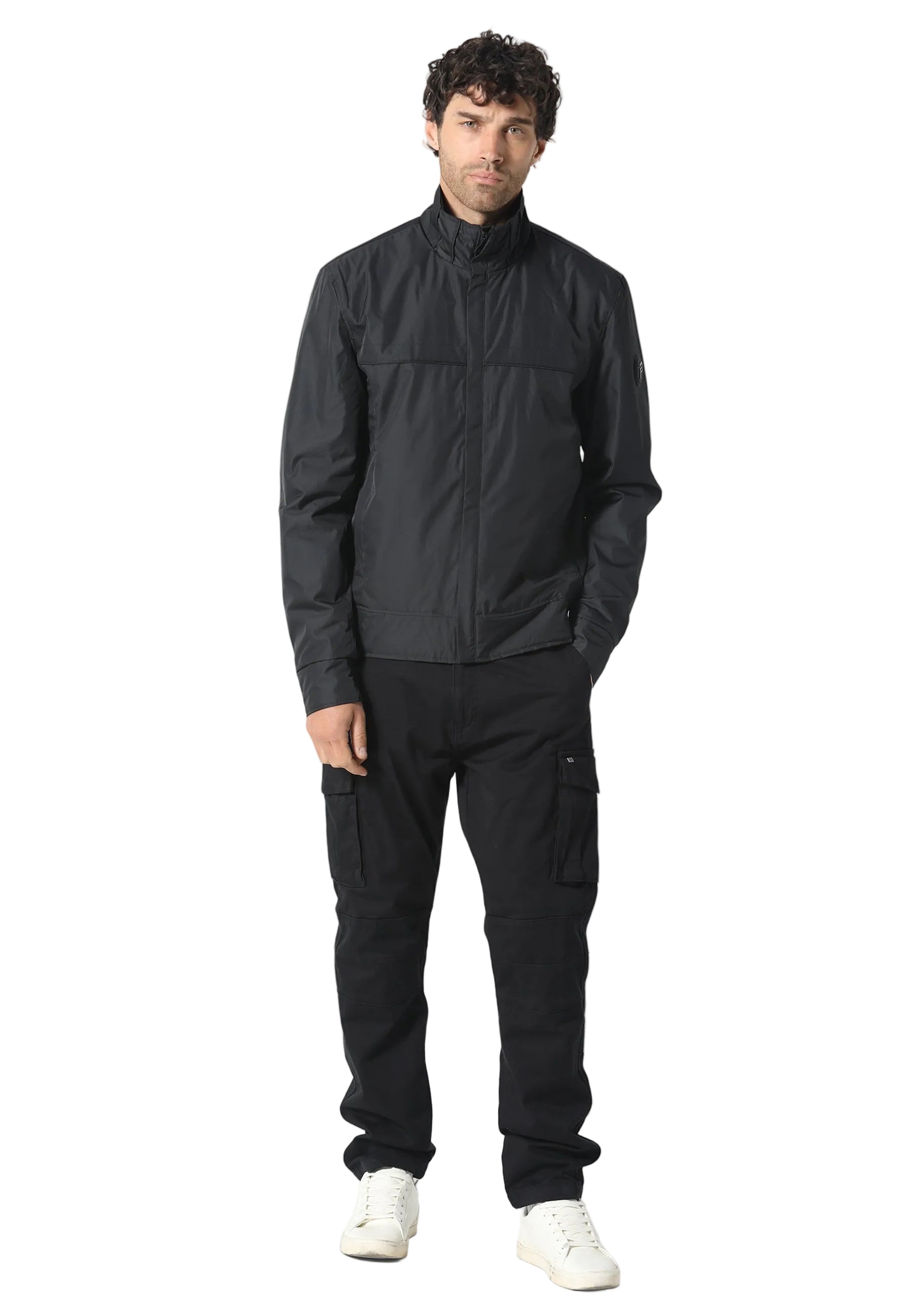 Front View of 883 Police Stroud Black Jacket