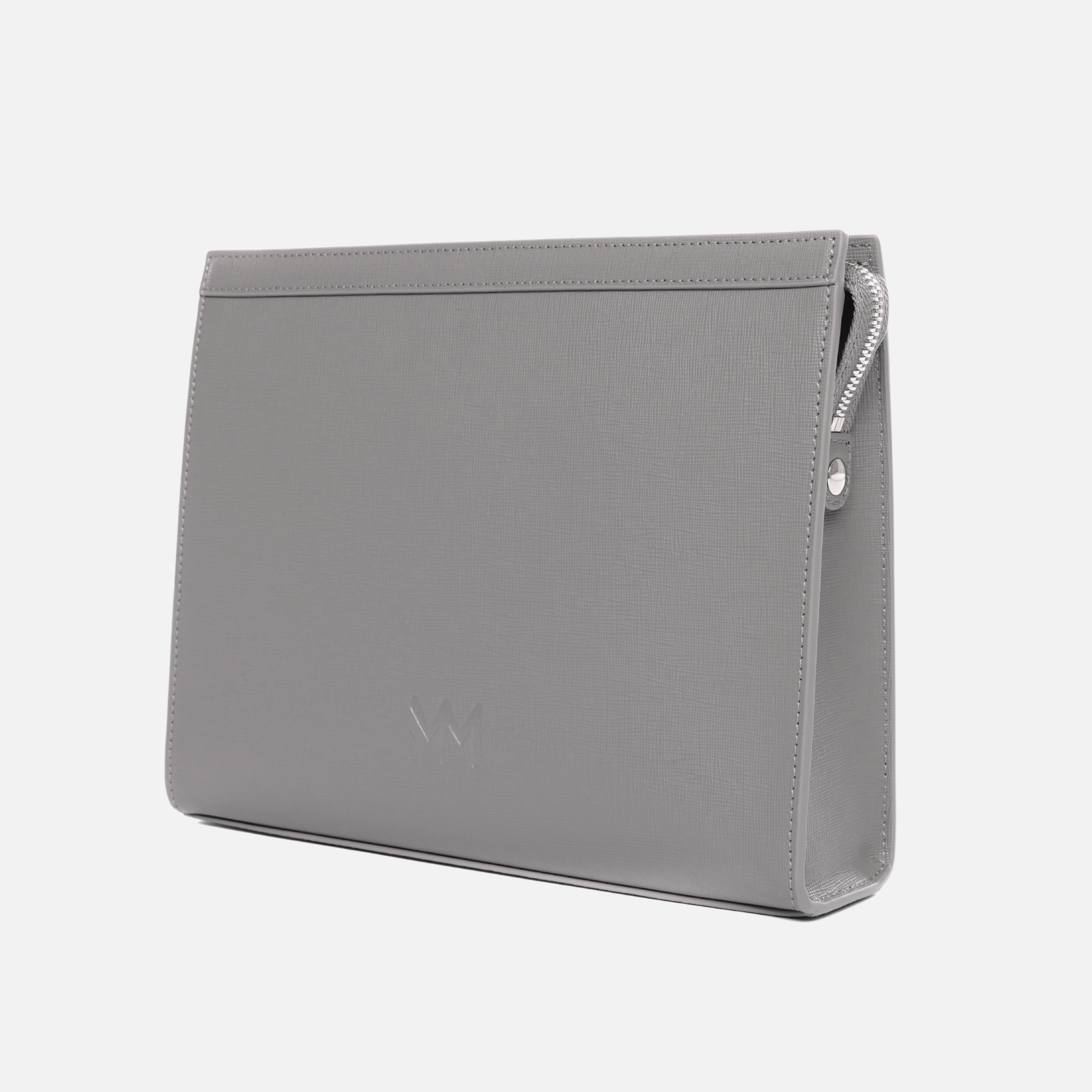 MM London Nardo Saffiano Grey Clutch Bag