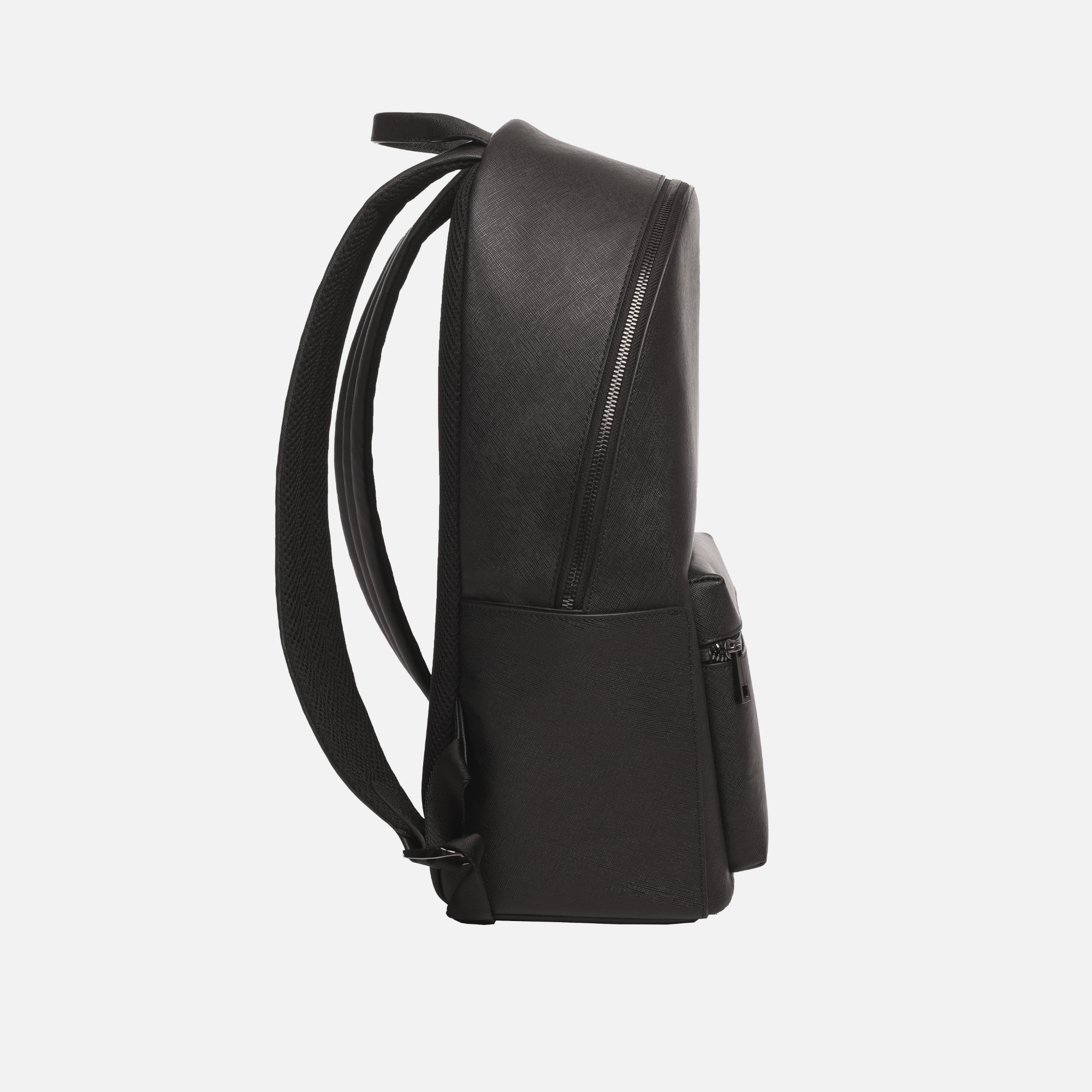 MM London Nardo Saffiano Leather Black Backpack